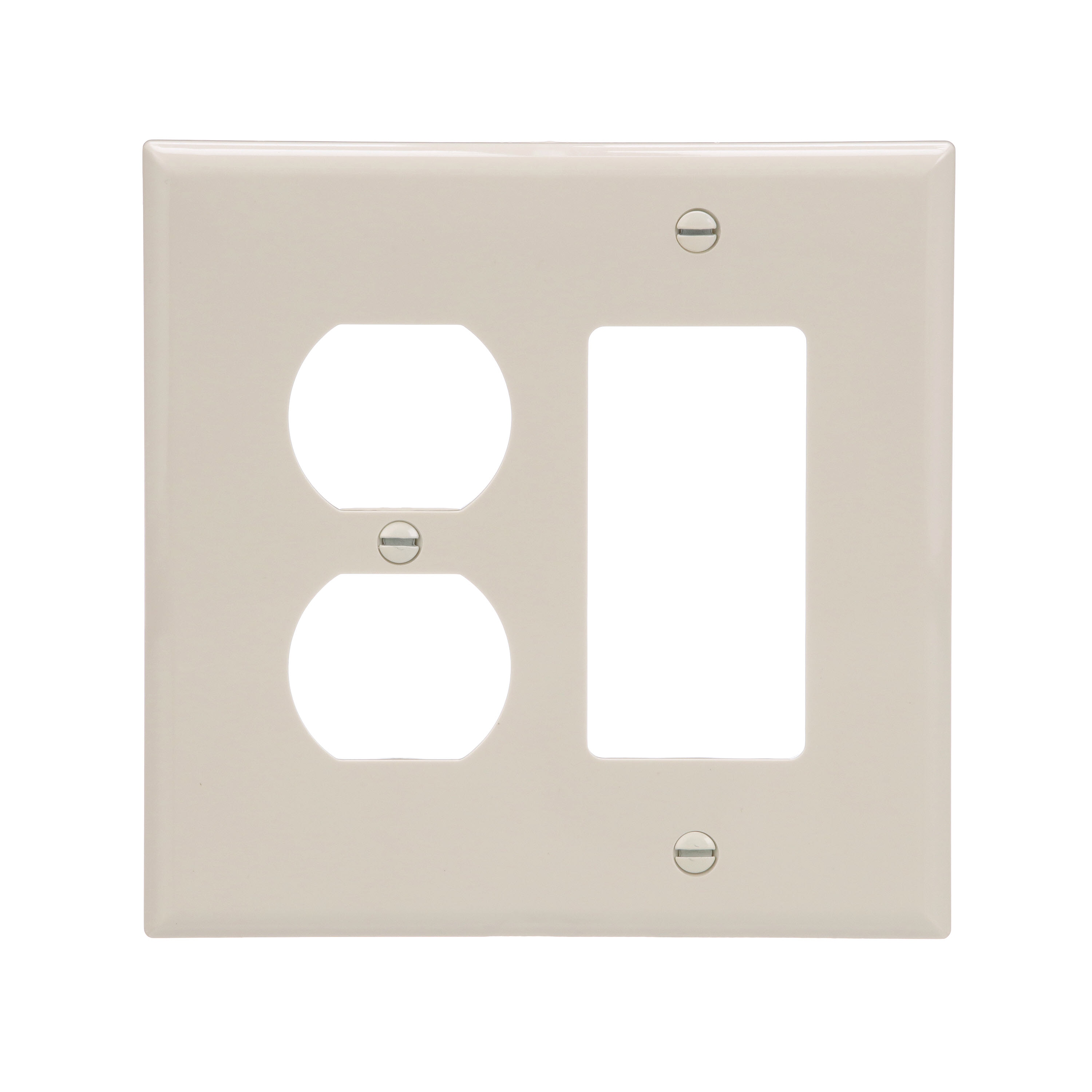 Eaton PJ826LA-F-LW 2 -Gang Midsize Size Light almond Polycarbonate Indoor Duplex/Decorator Wall Plate