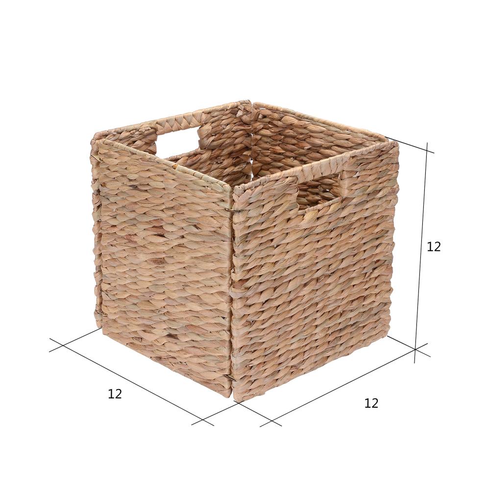 Organizer For Cosmetics 3 Sections Wicker Baskets for Shelves Hand-Woven Storage  Baskets Bathroom Organization Water Hyacinth