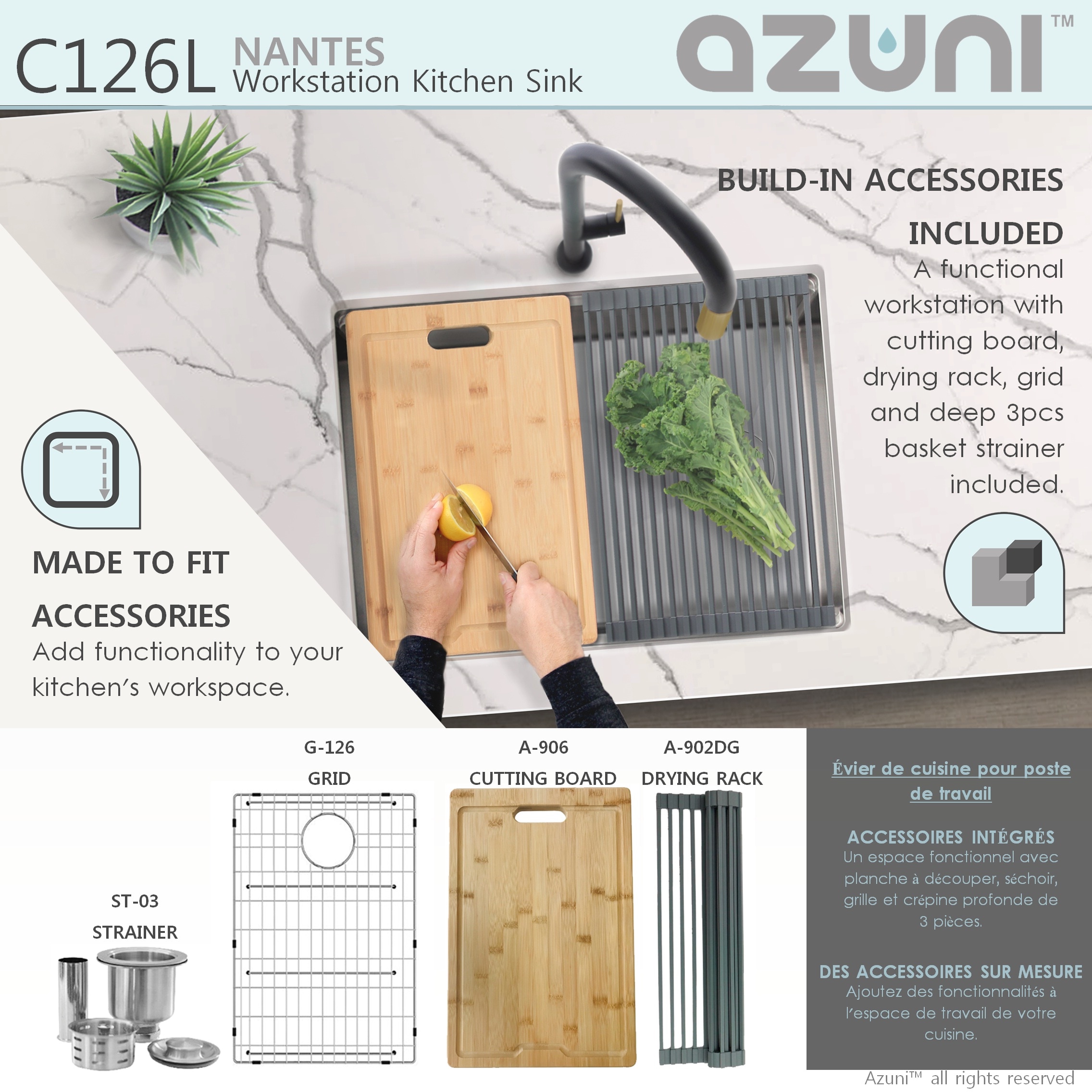 Azuni C126L1 Kitchen-Sinks - View #3