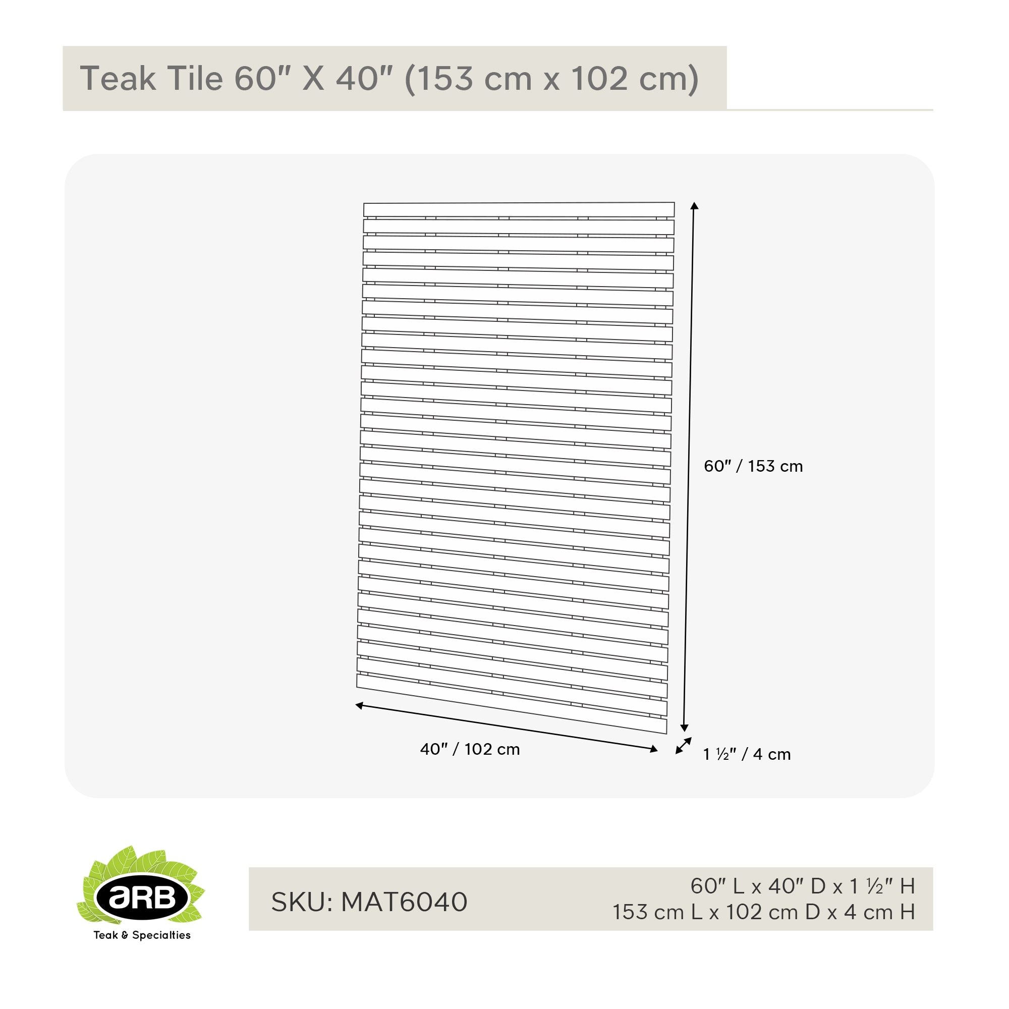 ARB Teak & Specialties MAT6040 Bath-Rugs - View #6