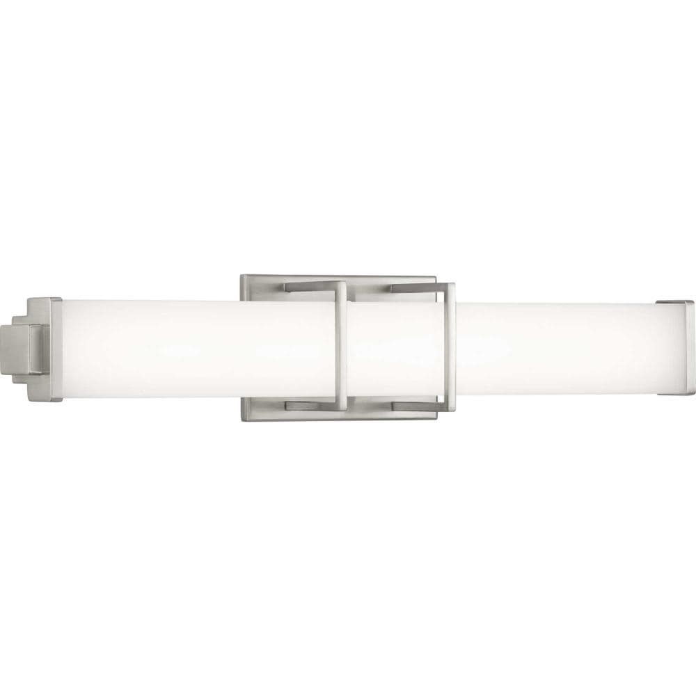 Brushed Nickel 24" LED Linear Bath Fixture with Acrylic Shade