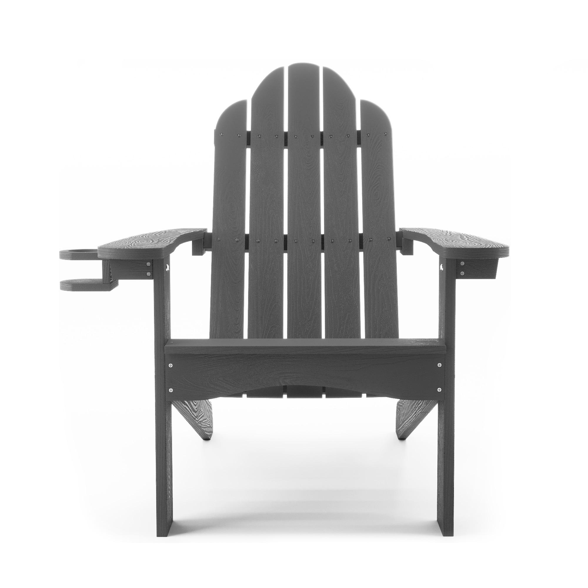 LUE BONA LB21CH0018-900LS The Adirondack Gray Plastic Frame Stationary Adirondack Chair with Slat Seat