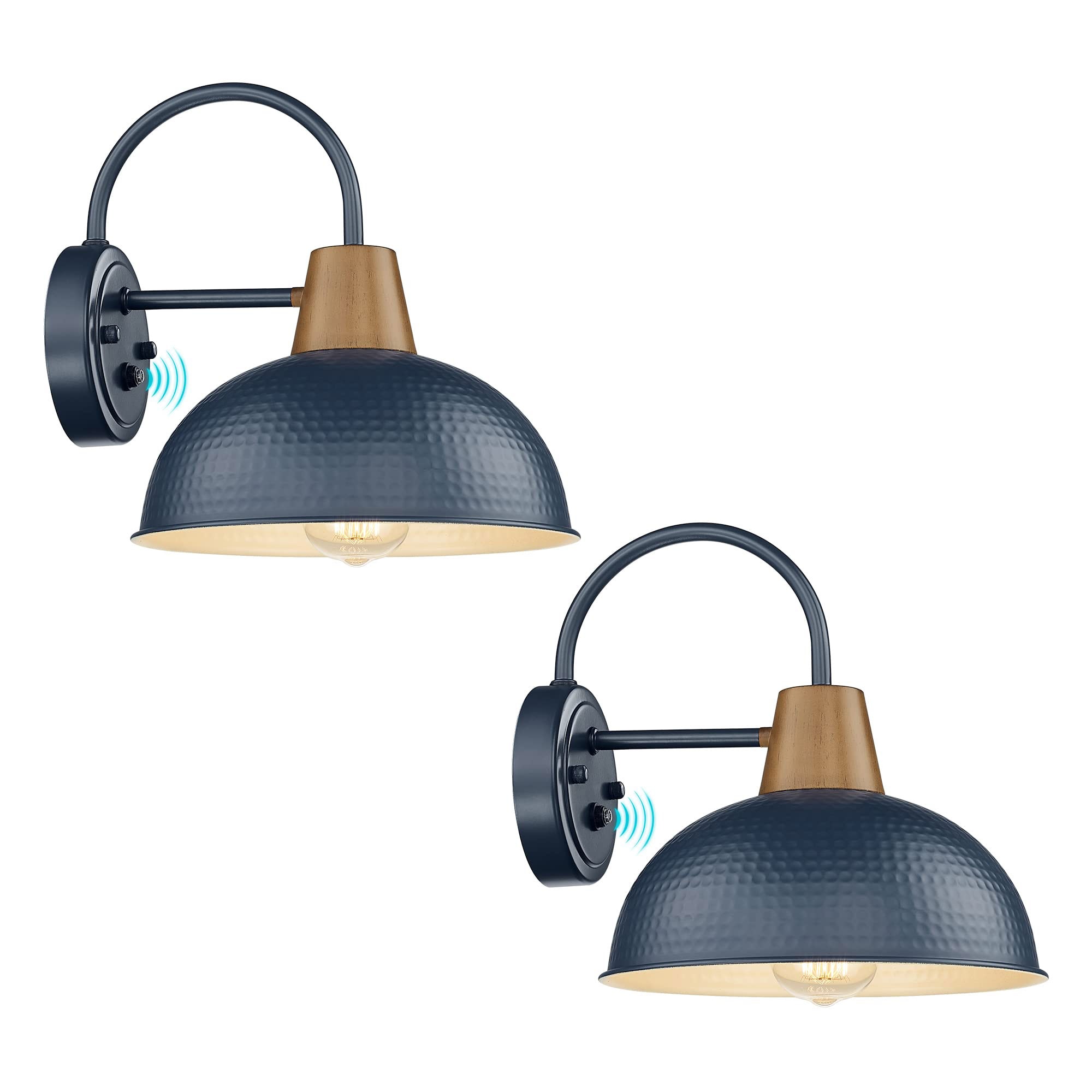 LTMATE LS4FG58B-PC-2 BLUE JAZAVA 2 -Pack 1 -Light 10.9-in H Matte Blue Hardwired Dusk to Dawn Outdoor Wall Light