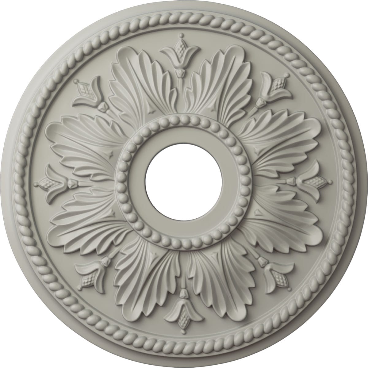 Ekena Millwork CM18ED1PCF Edinburgh 18.125-in W x 18.125-in L Painted Pot Of Cream Polyurethane Whole Ceiling Medallion