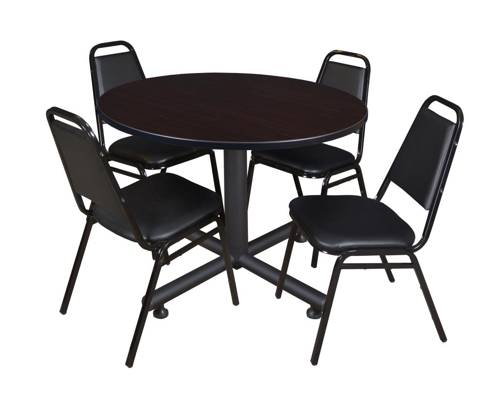 Regency TKB48RNDMW29BK Breakroom Brown 4-Person Training Table (48-in W x 29-in H)