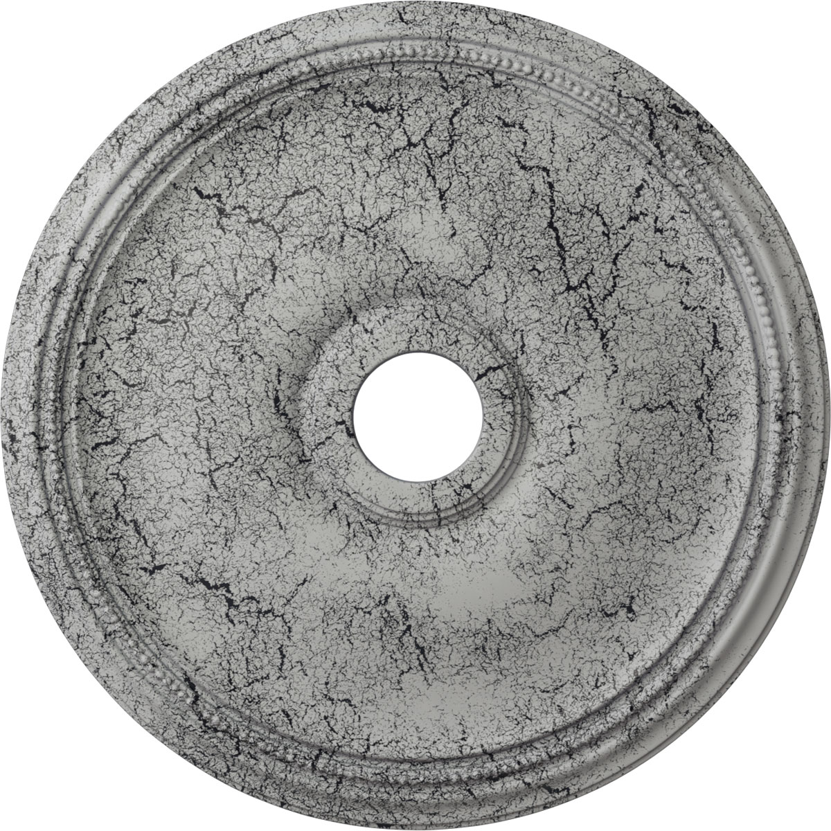 Ekena Millwork CM24THUWC Theia 24-in W x 24-in L Painted Ultra Pure White Crackle Polyurethane Whole Ceiling Medallion