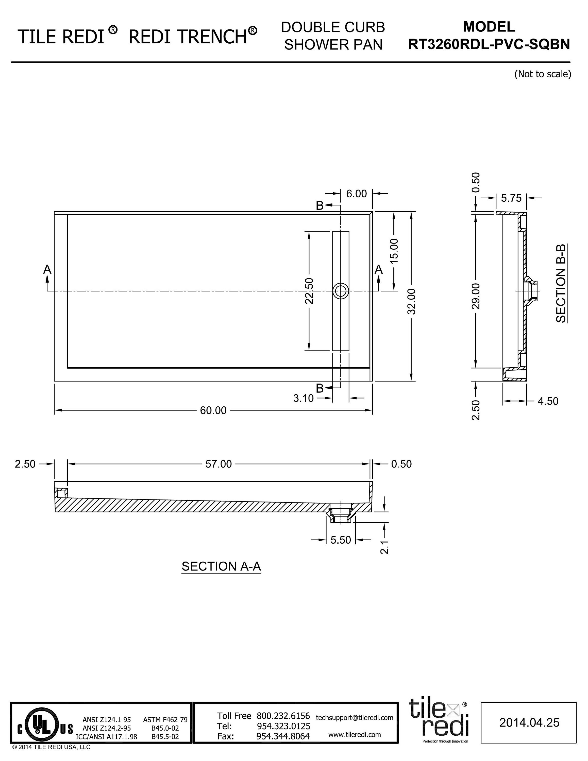 Tile Redi RT3260RDL-PVC-SQBN Shower-Floors - View #9
