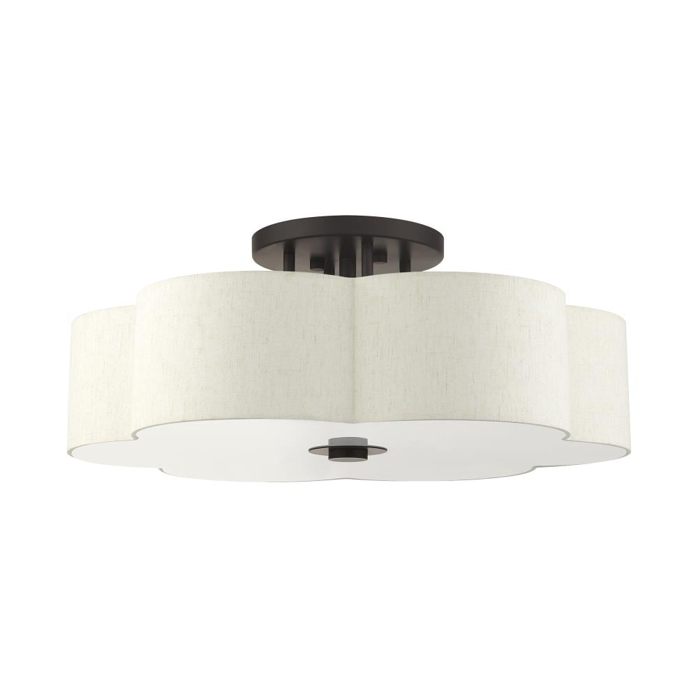 Solstice English Bronze 6-Light Indoor/Outdoor Semi-Flush Mount