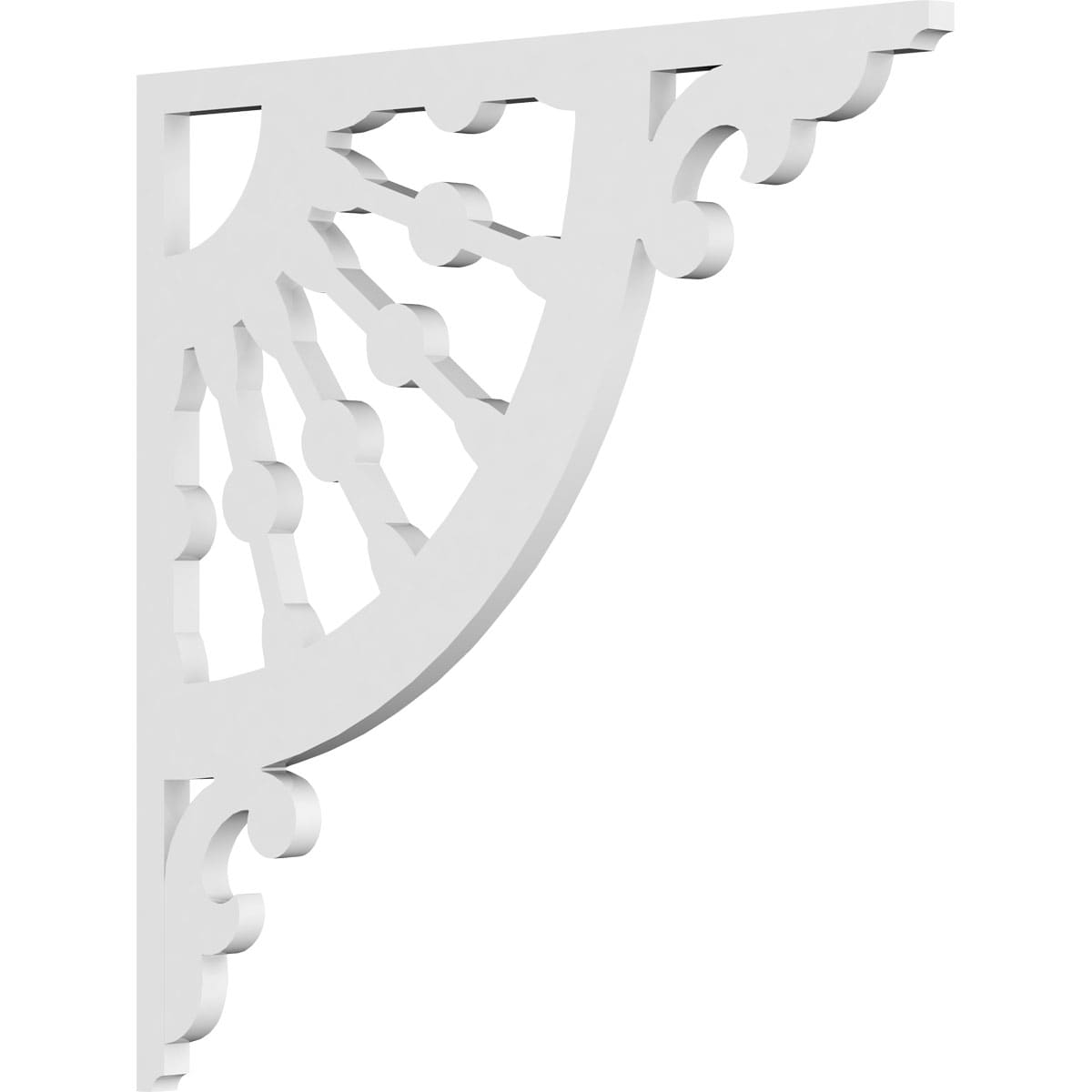 Ekena Millwork BKTP01X18X18WW Wagon Wheel 5/8-in x 18-in x 18-in Off-white PVC Standard bracket