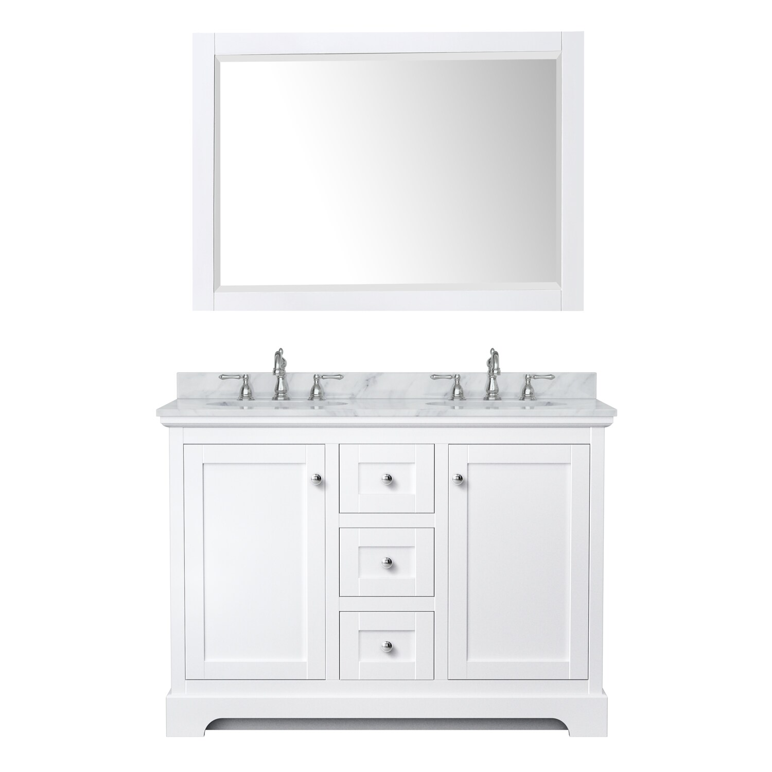 Wyndham Collection WCV232348DWHCMUNOM46 Bath-Vanity-Combo - View #3