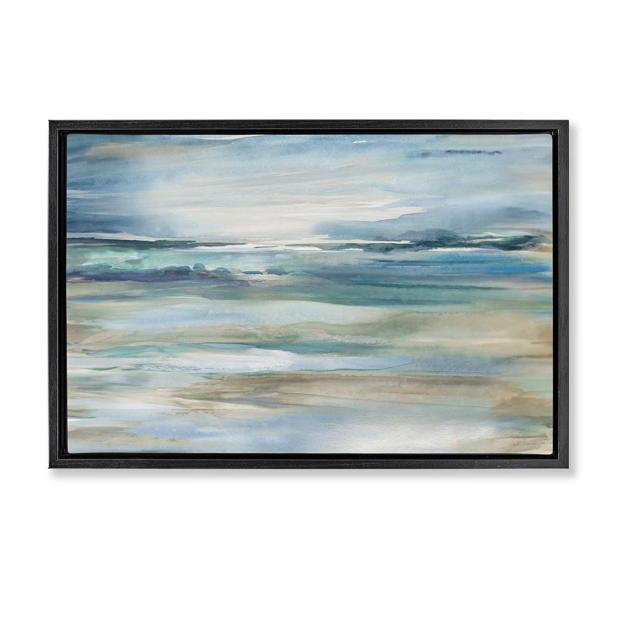 Stupell Industries BS-164-FFB-16X24 Gradient Ocean Waves Black Framed Floater Canvas Wall Art By Carol Robinson 25 x 17