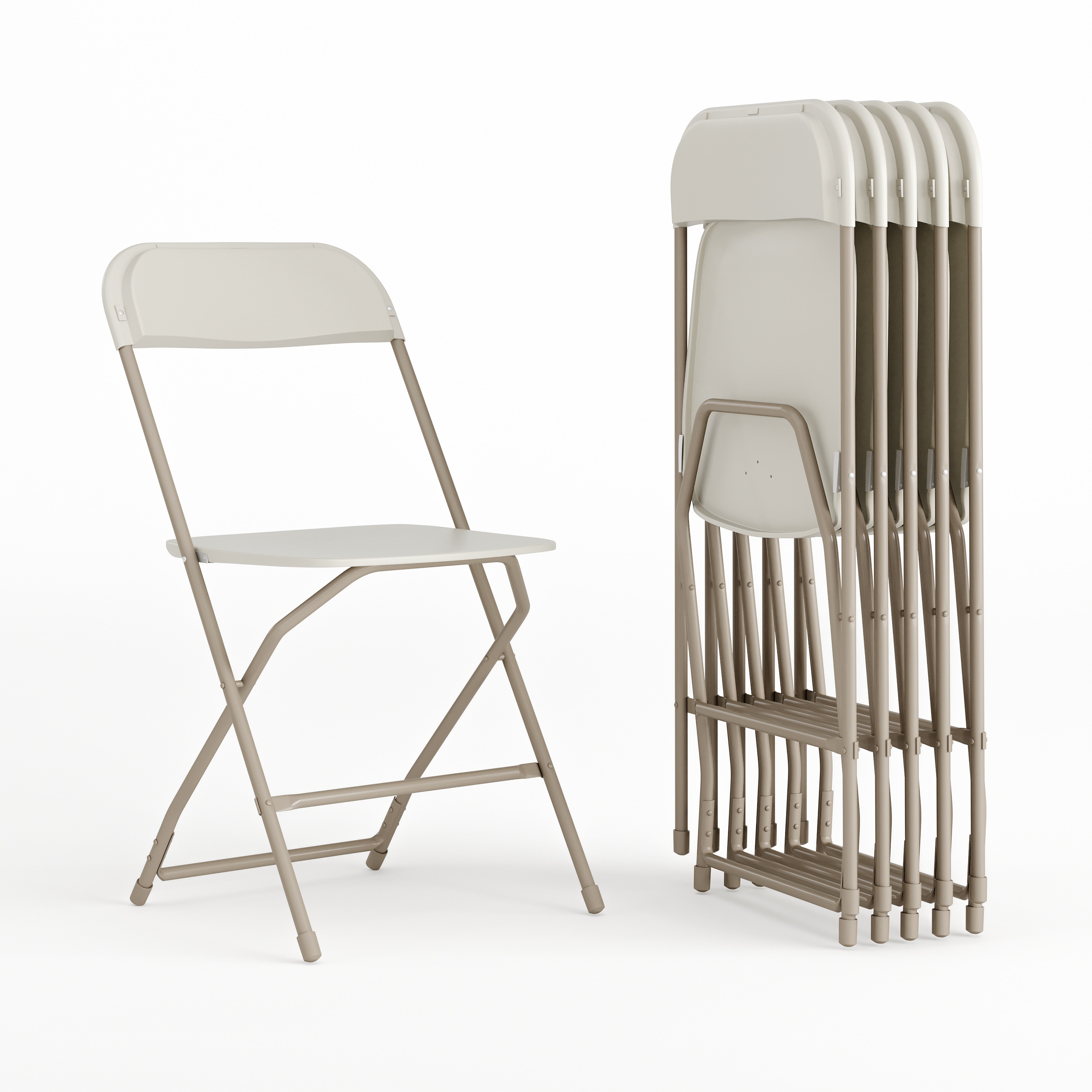 Flash Furniture 889142994336 6 -Pack Beige Commercial/Residential Standard Folding Chair with Solid Seat ( Indoor )