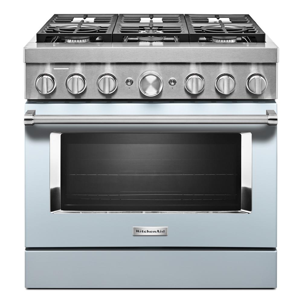Whirlpool KitchenAid 6-Burner Gas Range with Griddle - Dual oven - 36-in H  x 47.88-in W x 30.25-in D KFGC558JMH