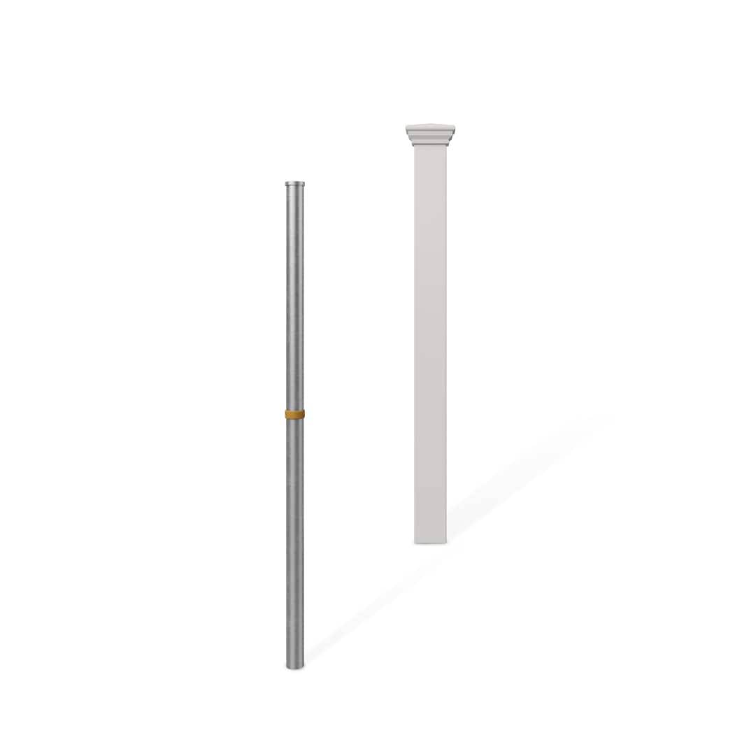 WamBam Fence ZP19046 All American 3.5-ft H x 3.5-in W White Vinyl Scallop Universal Fence post No Dig (Unassembled)