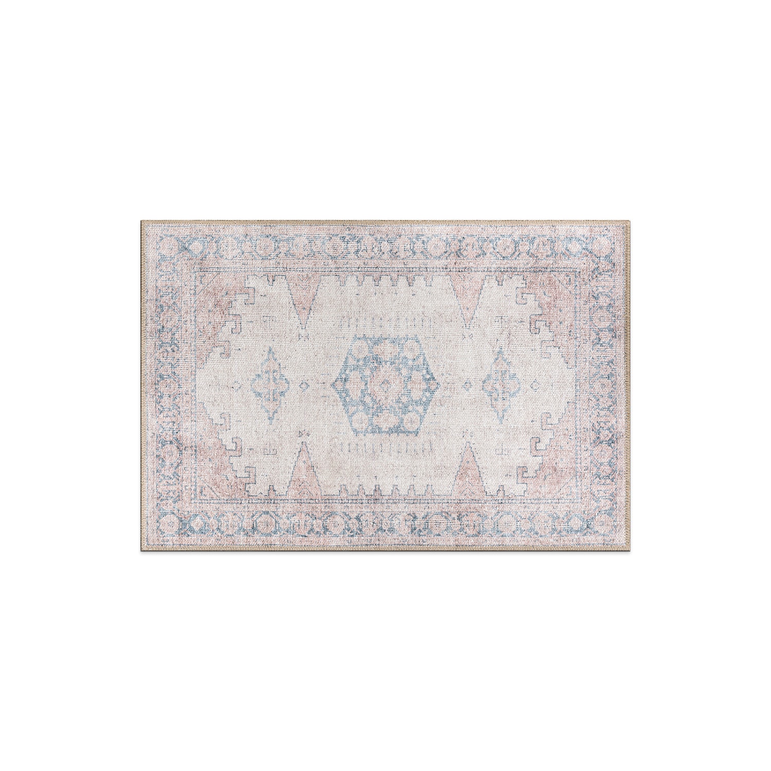 World Rug Gallery 6024BEIGE2X3 2 x 3 (ft) Loomed Polyester Beige Rectangular Indoor Oriental Machine washable Area rug