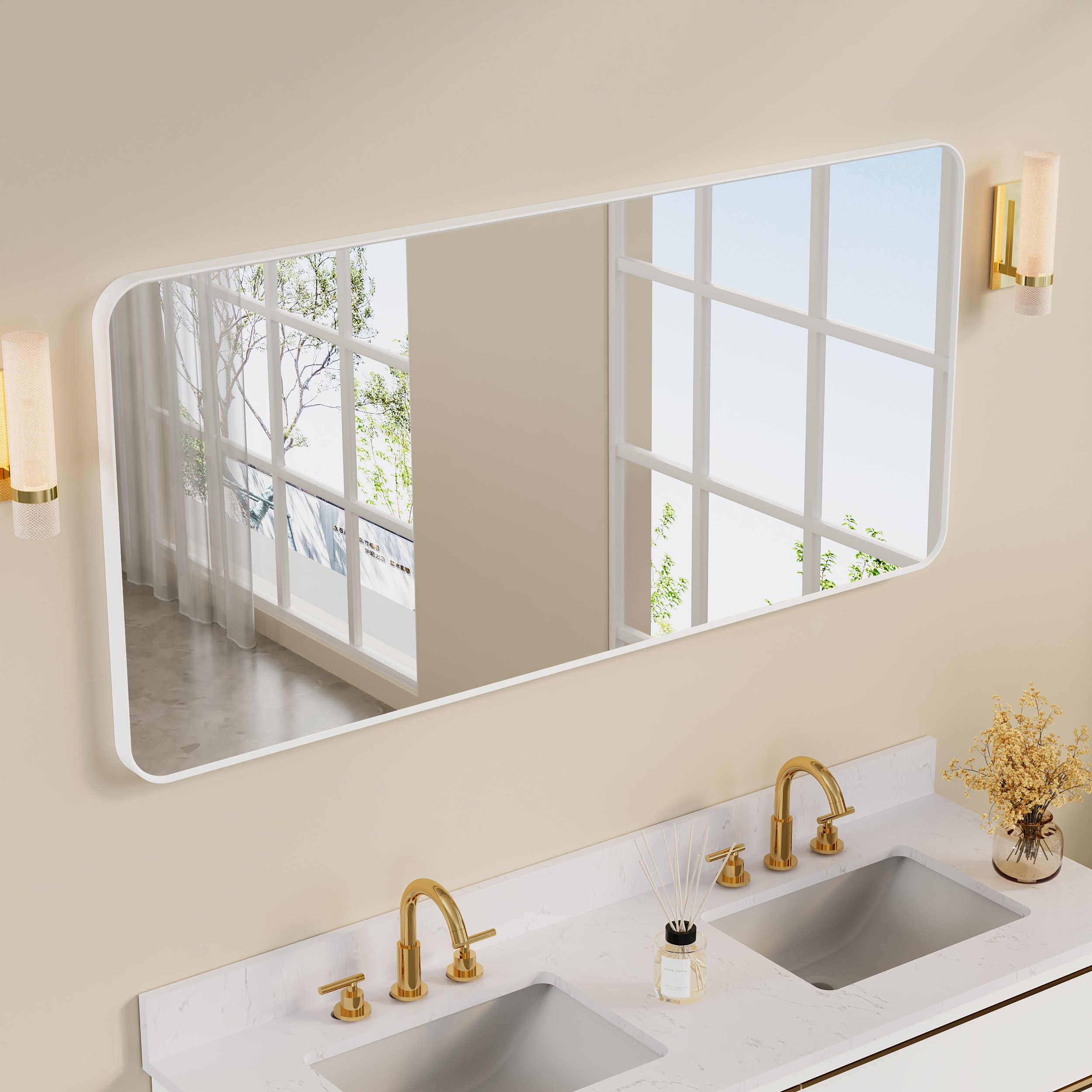 WELLFOR F1MR6028WT Framed-Bath-Mirrors - View #13