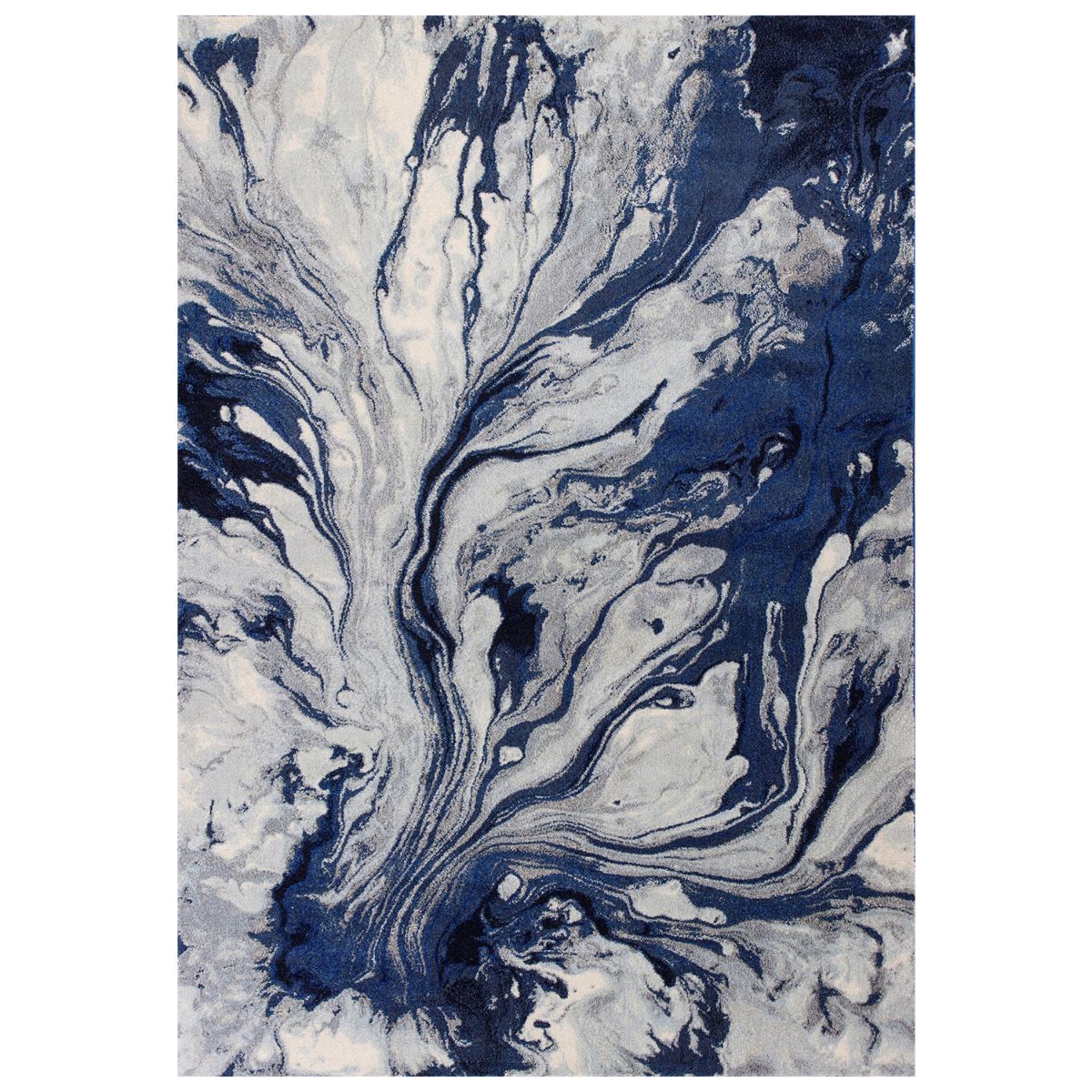 HomeRoots 352503 Bernadette 5 X 8 (ft) Rag Blue Indoor Geode Area Rug