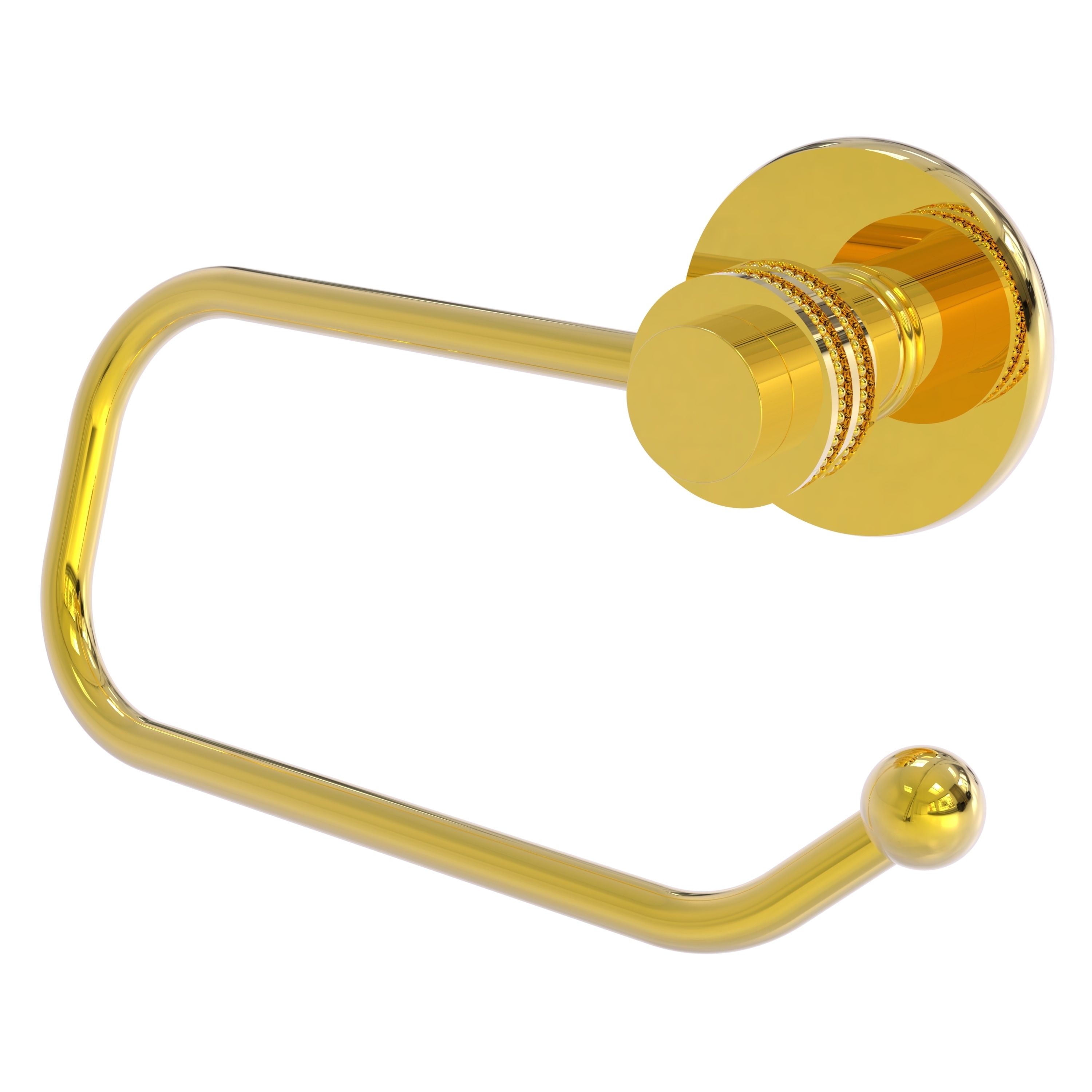Allied Brass 924ED-PB Mercury Polished Brass Wall mount Single post Toilet Paper Holder 1 -Rolls