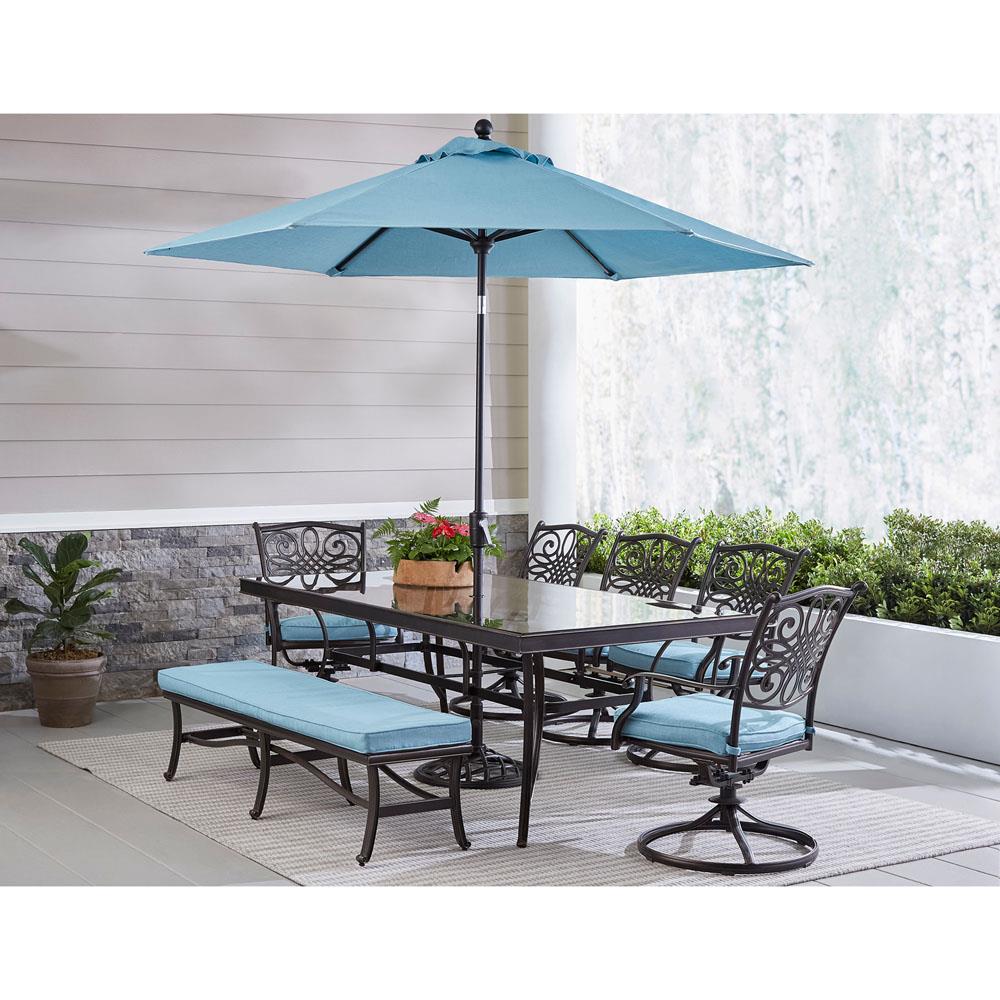 Hanover TRADDN7PCSW5GBN-SU-B Patio-Dining-Sets - View #11
