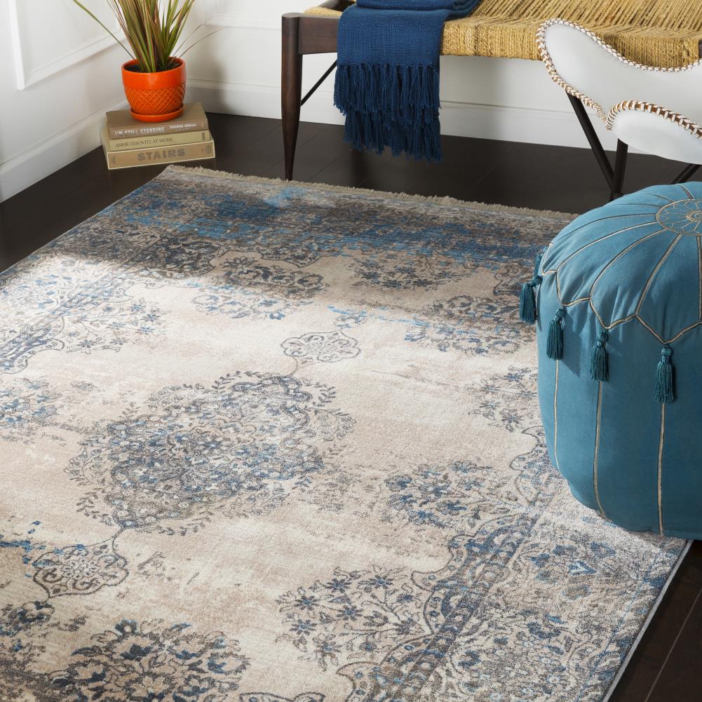 Surya Ephesians 8 X 10 Aqua Indoor Medallion Oriental Area Rug at Lowes.com