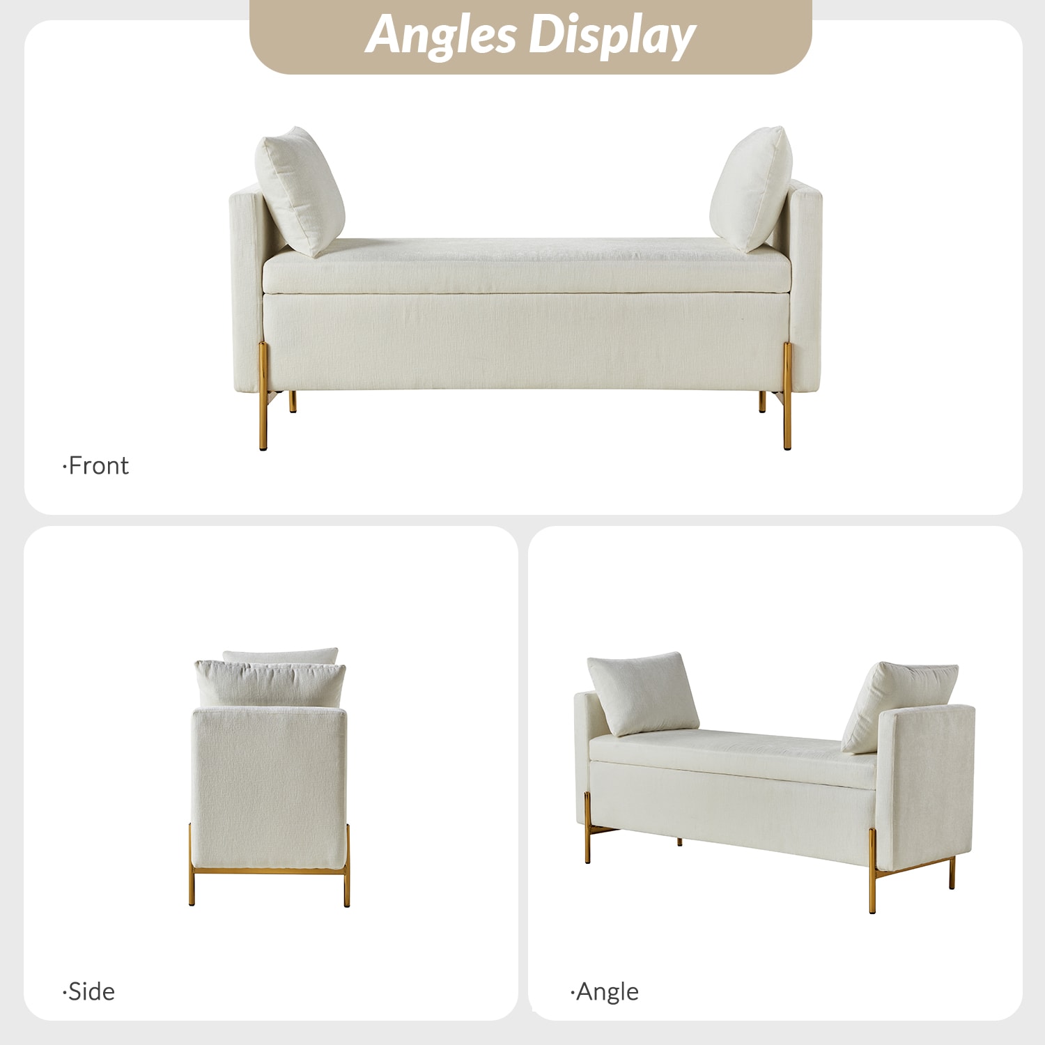 14 Karat Home BEM0876-IVY bench - View #7