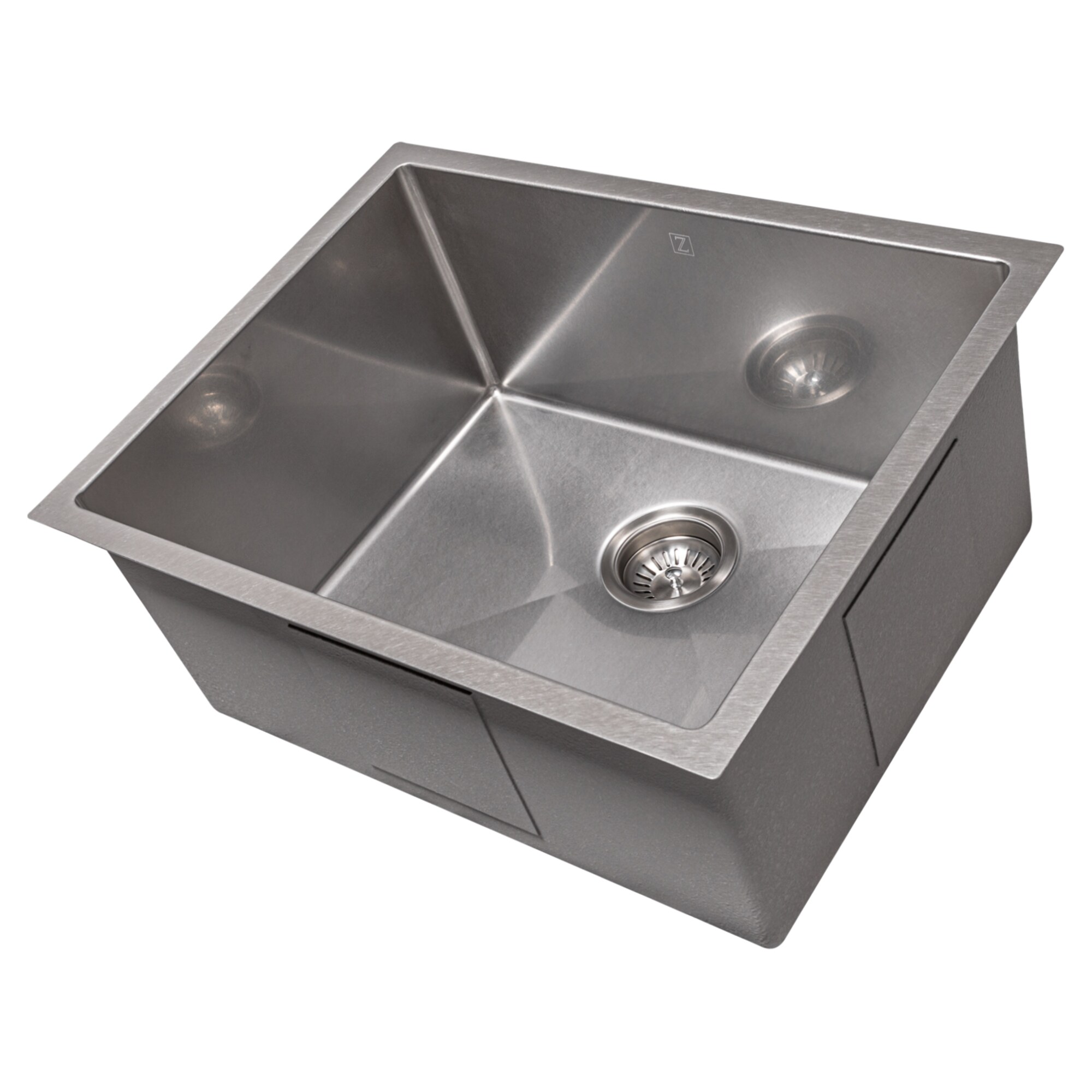 ZUHNË Undermount Stainless Steel Sink with Strainer, Rack