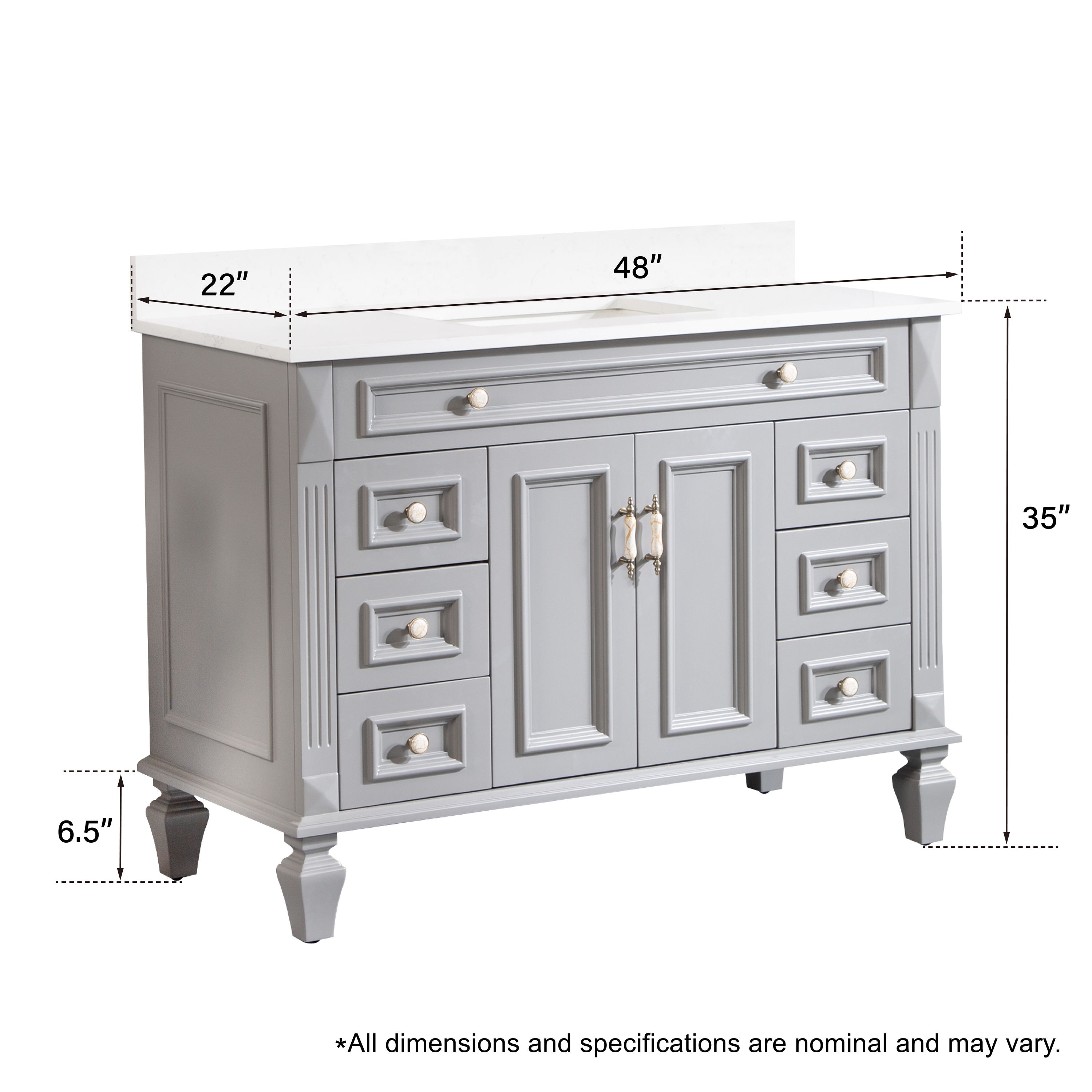 WELLFOR ARTWOOD48QZ-TG-1 Bath-Vanity-Combo - View #6