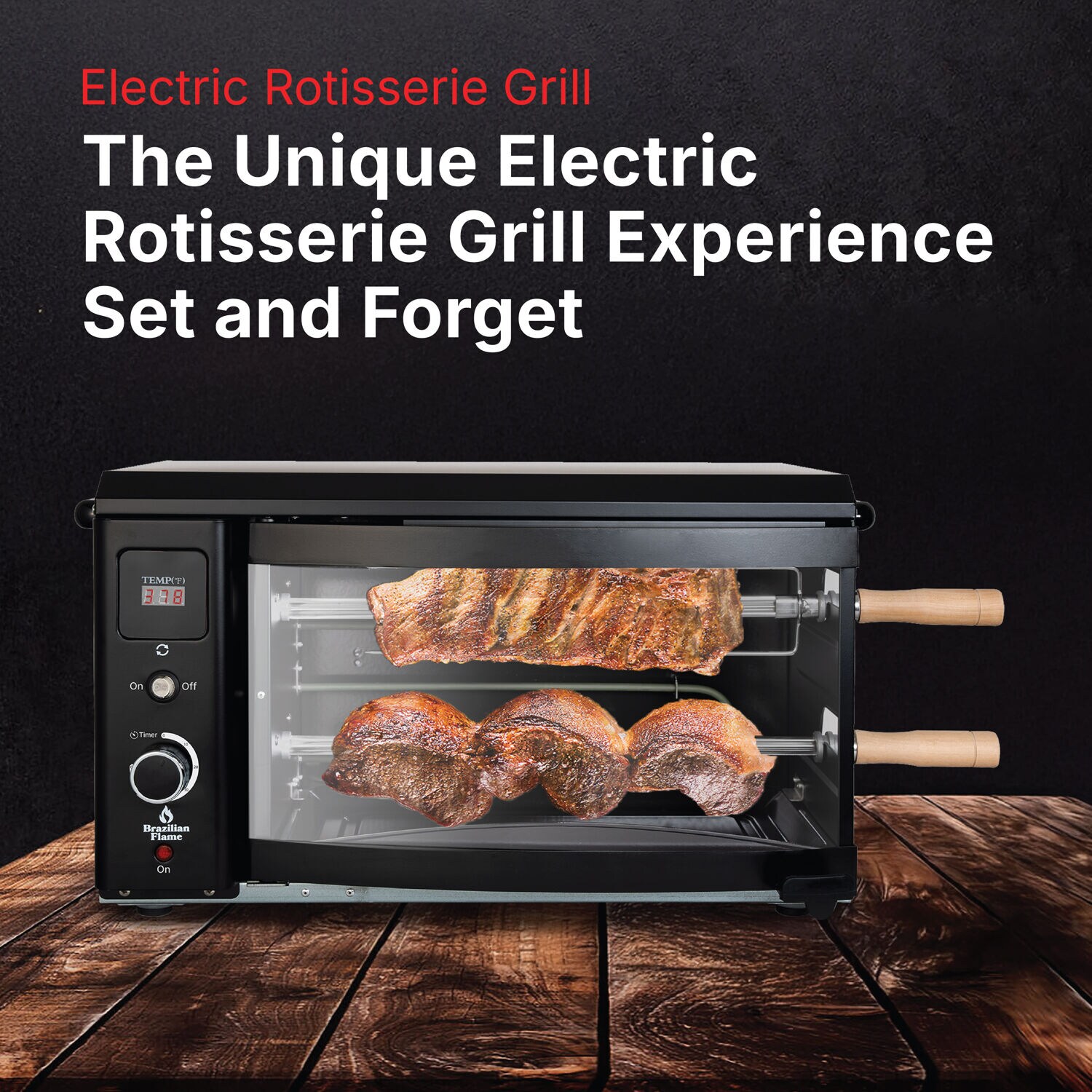 Brazilian Flame BD-02X-BLACK Grill-Rotisseries - View #3