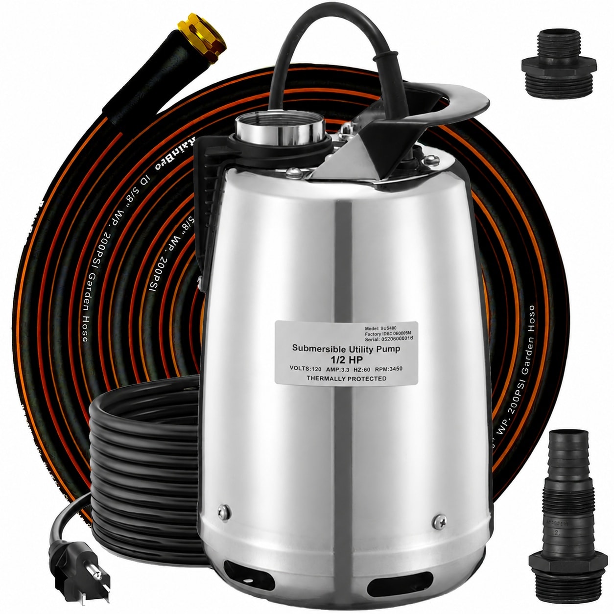 ITOPFOX -  Submersible Sump Pump Half HP 2300 GPH Portable Water Pump for Pool Draining Flood Cle...