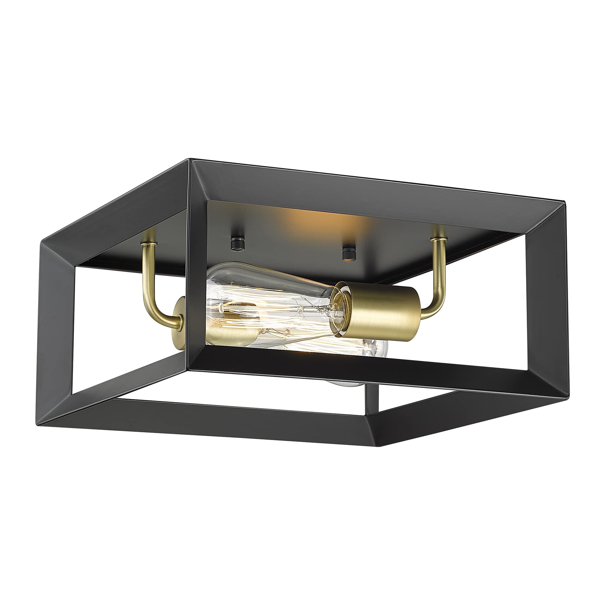 LTMATE LSC9061 BK+BR JAZAVA 2 -Light 11.4-in Matte Black Flush Mount Light