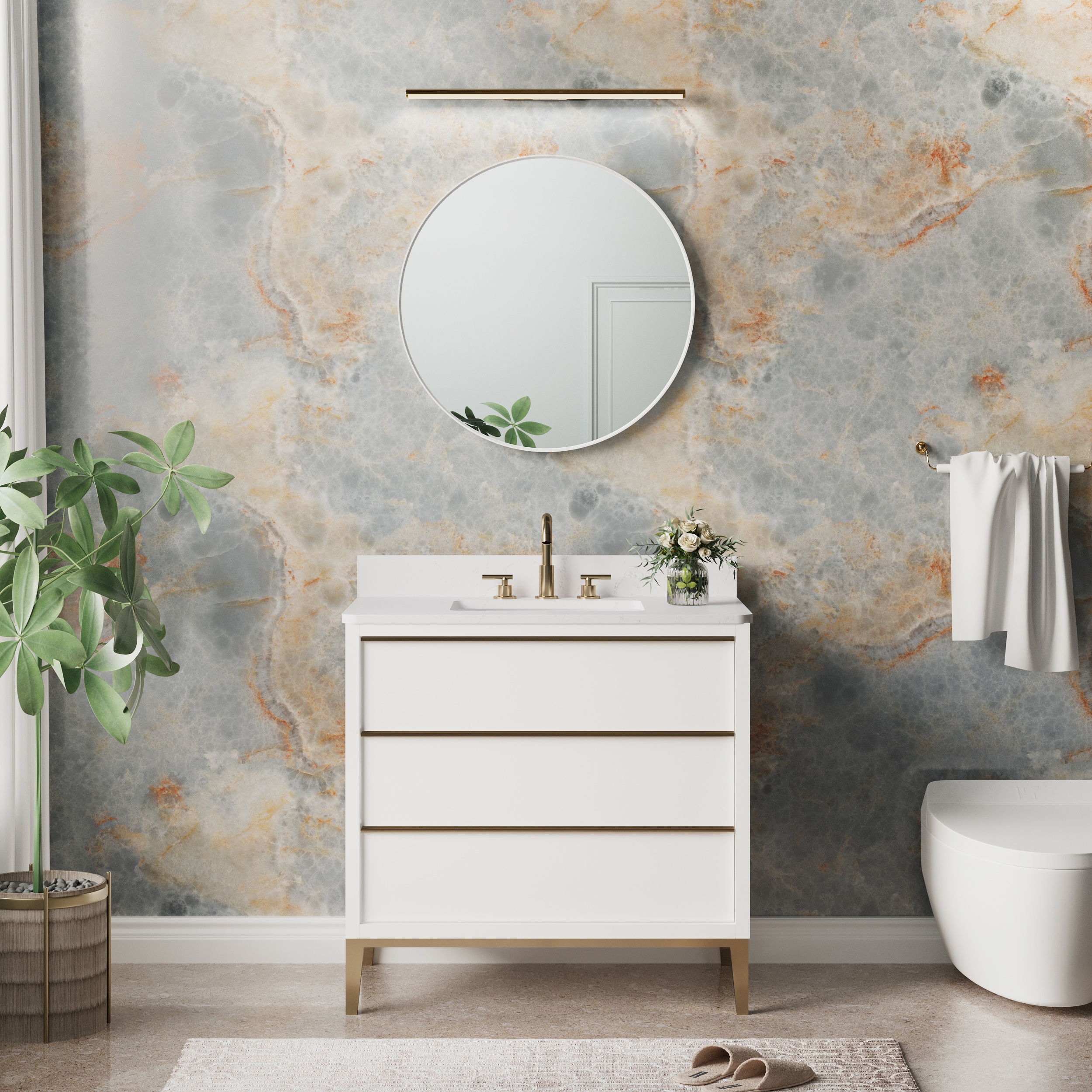 WELLFOR R1MR2828WT Framed-Bath-Mirrors - View #2