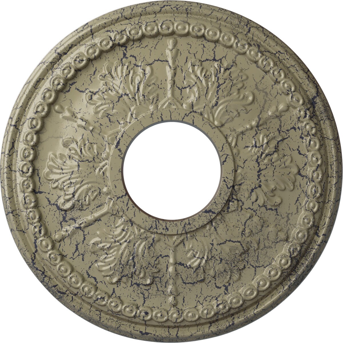 Ekena Millwork CM13TICSC Tirana 13.875-in W x 13.875-in L Painted Castle Stone Crackle Polyurethane Whole Ceiling Medallion