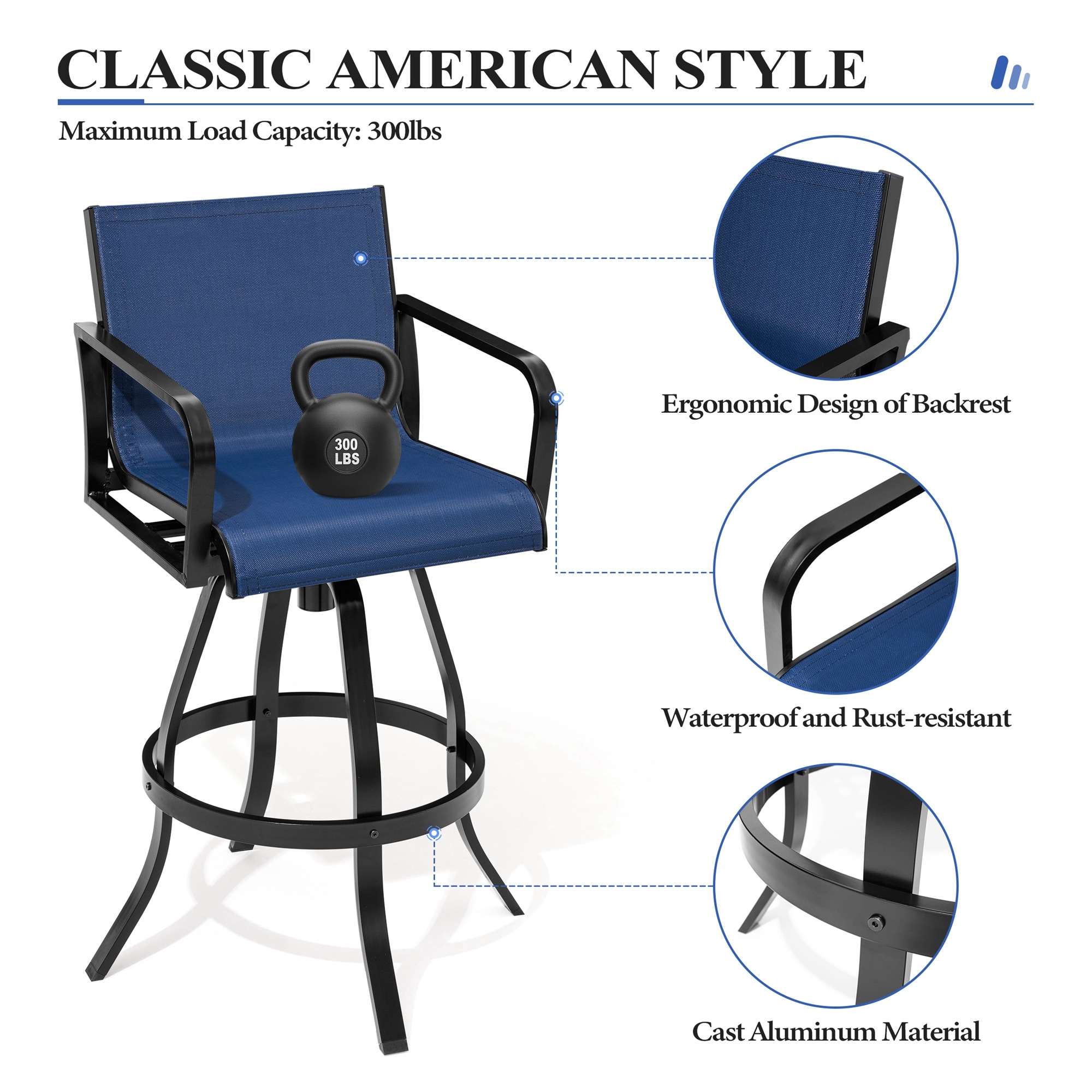 Crestlive Products CL-ST008NAV-2 Patio-Chairs - View #3