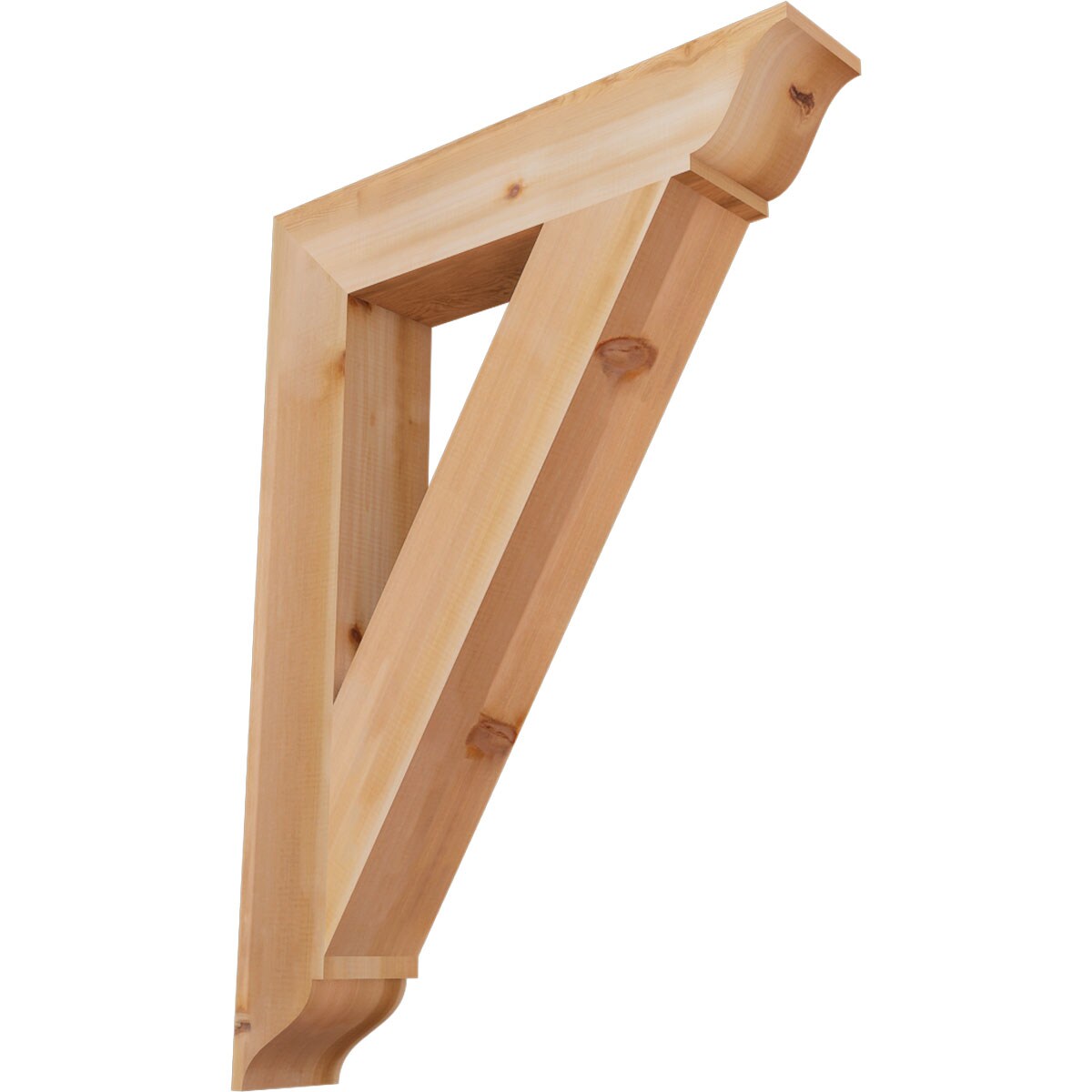 Ekena Millwork BKT06X32X44TRA01SWR Traditional traditional smooth 5-1/2-in x 32-in x 44-in Western red cedar Brown Wood Standard bracket