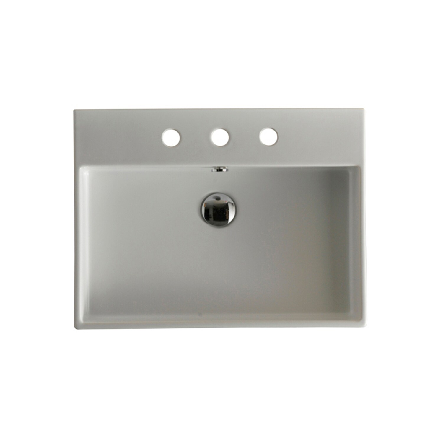 WS Bath Collections UNLIMITED 70.03 Unlimited Ceramic 17.7-in Wall-mount Rectangular Modern Ceramic white Bathroom Sink