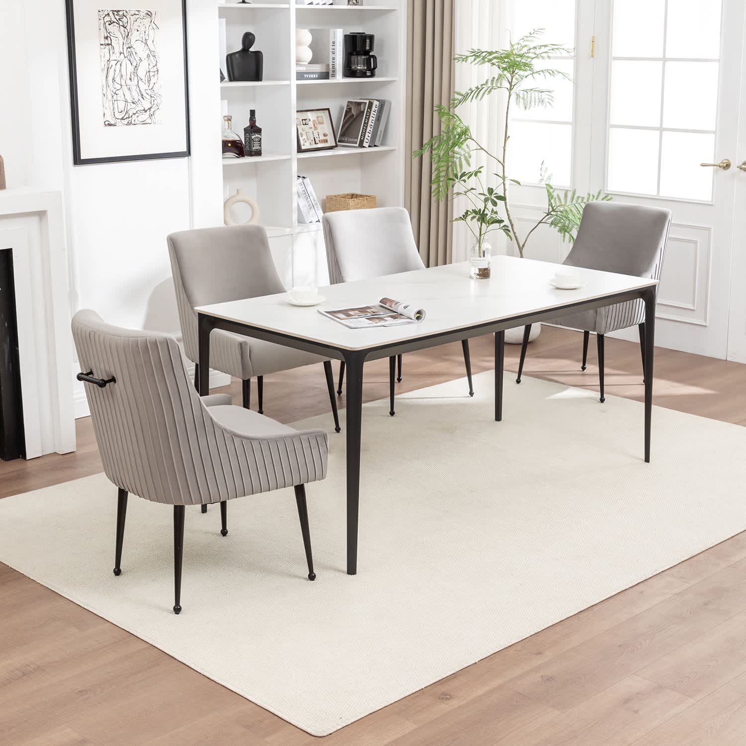 SEYNAR XY784-GREY-S4 Dining-Chairs - View #2