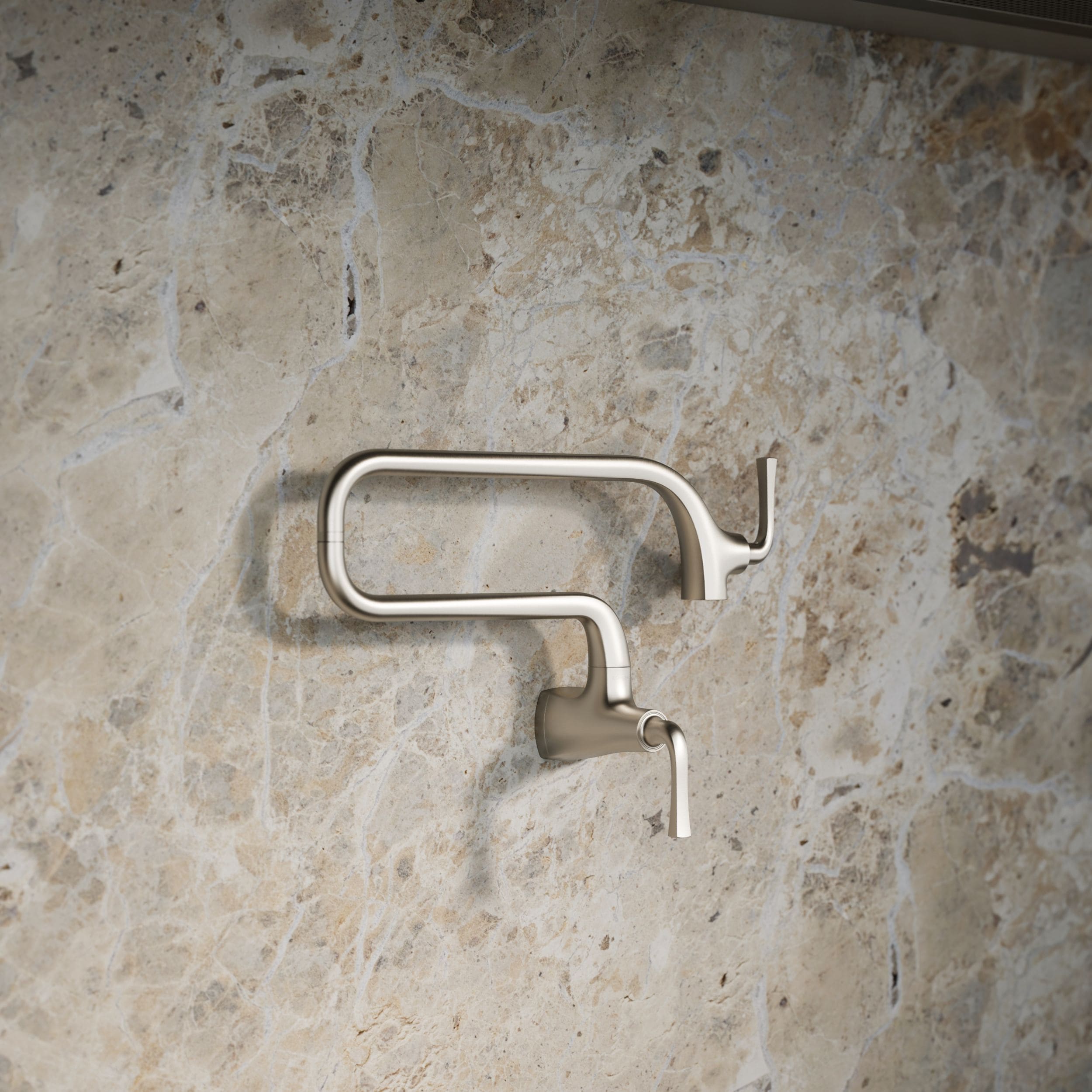 KOHLER K-22066-VS Graze Vibrant Stainless Single Handle Wall-mount Pot Filler Kitchen Faucet - Thumbnail