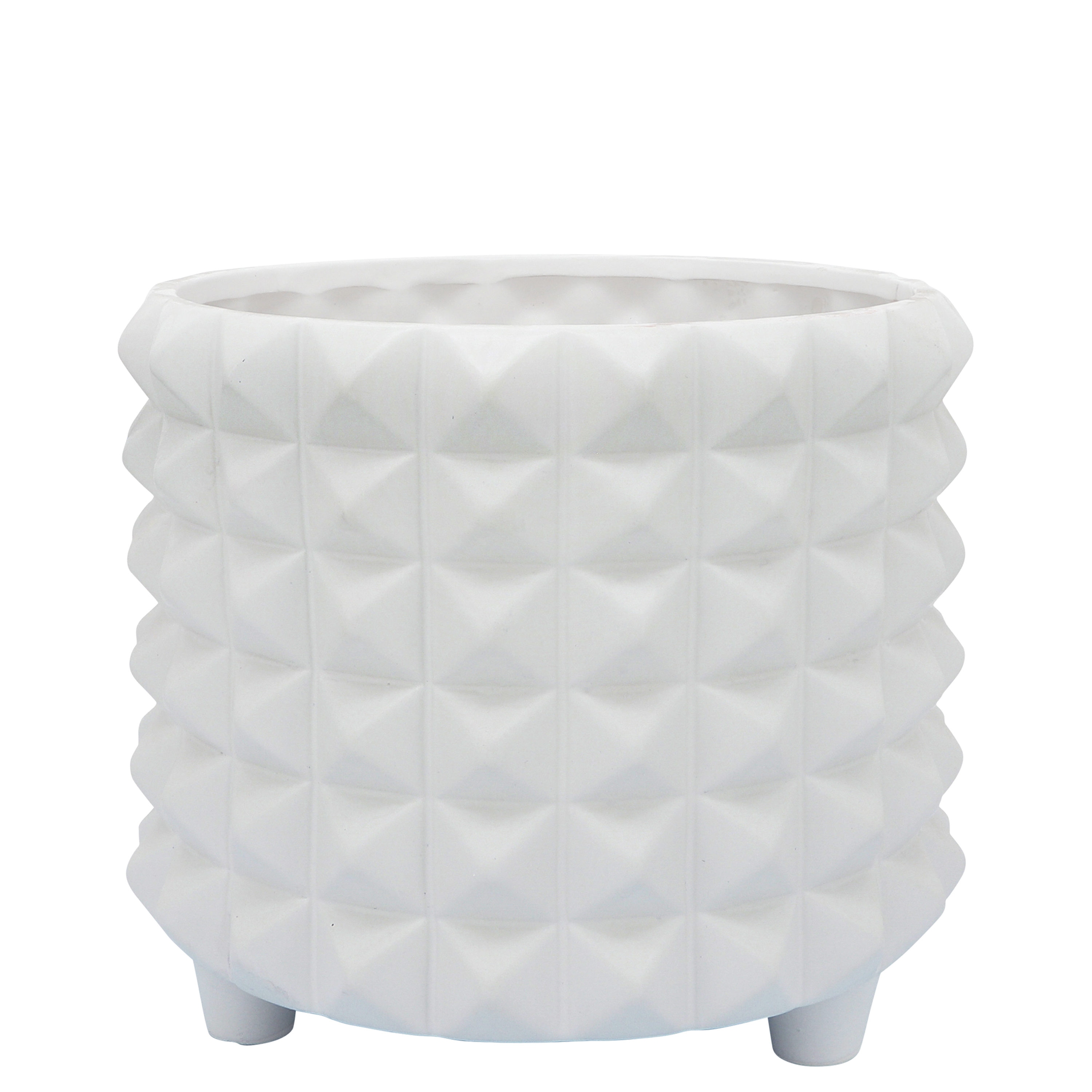 Sagebrook Home Round 12-in W x 10-in H White Porcelain Indoor/Outdoor ...