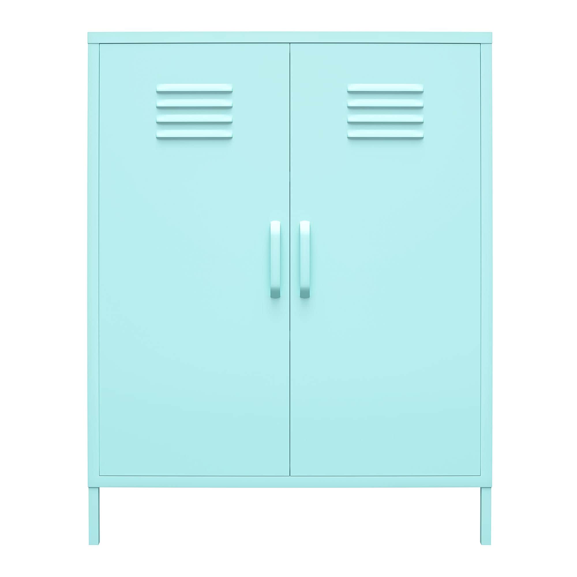 Mint Metal Locker Style Storage Cabinet with Adjustable Shelving