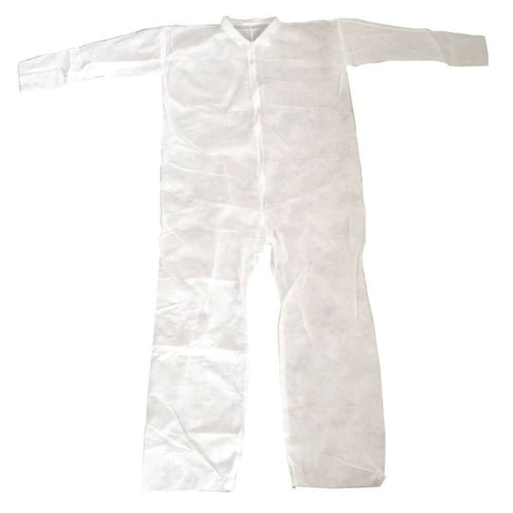 Condor  Disposable Coverallss Hooded 2XL Polypropylene Open Wrist Open Ankle Serged Seam White