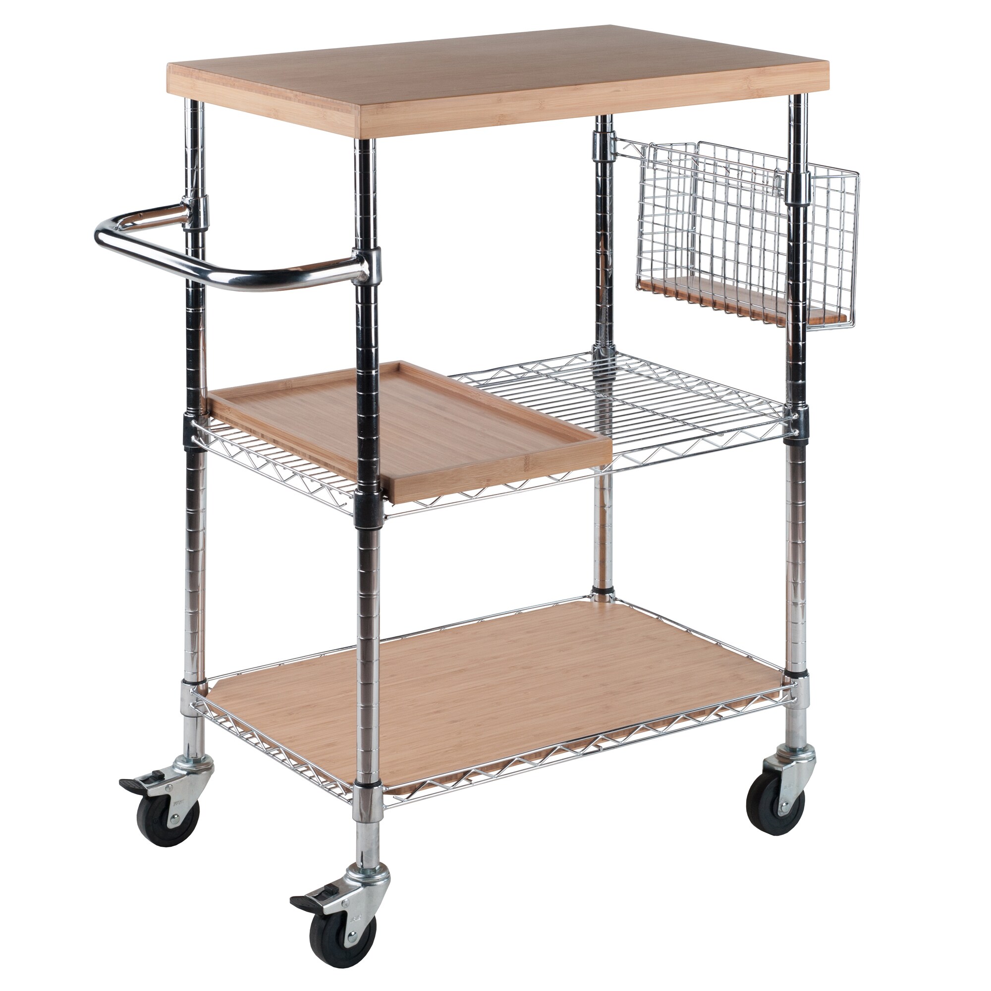 Winsome Wood Wood Base with Wood Top Rolling Kitchen Cart (20.47