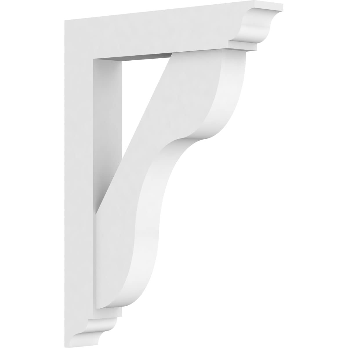 Ekena Millwork BKTP03X18X24CAR01 Standard Carmel 3-in x 18-in x 24-in White PVC Standard bracket