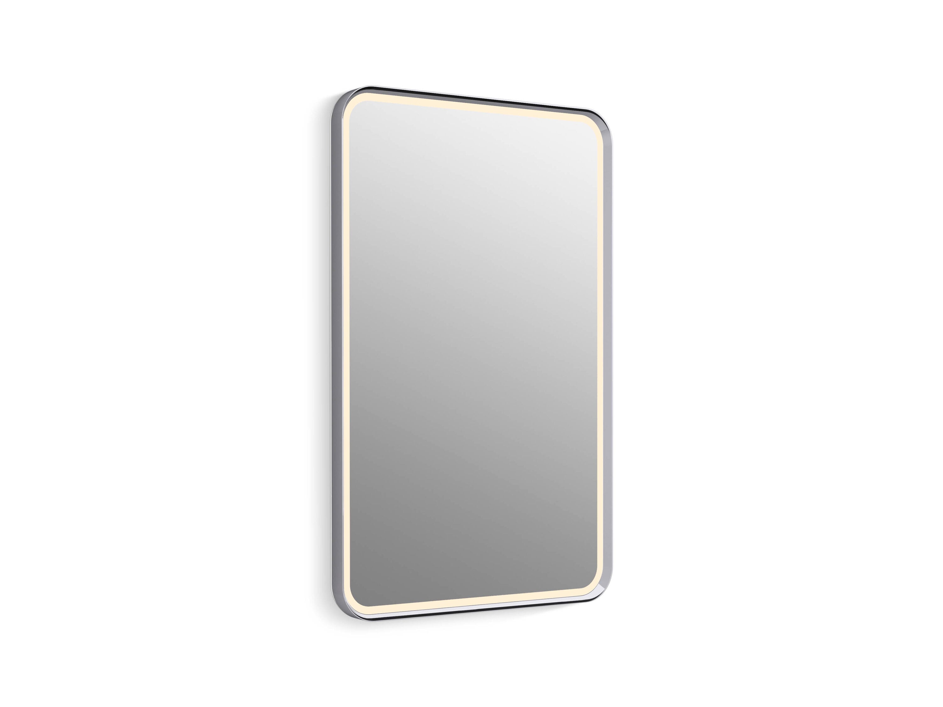 KOHLER 38023-DLM-CPL Essential Ultrabright 22-in x 34-in Framed Rectangle LED Lighted Fog Free Bathroom Vanity Mirror ( Polished Chrome )