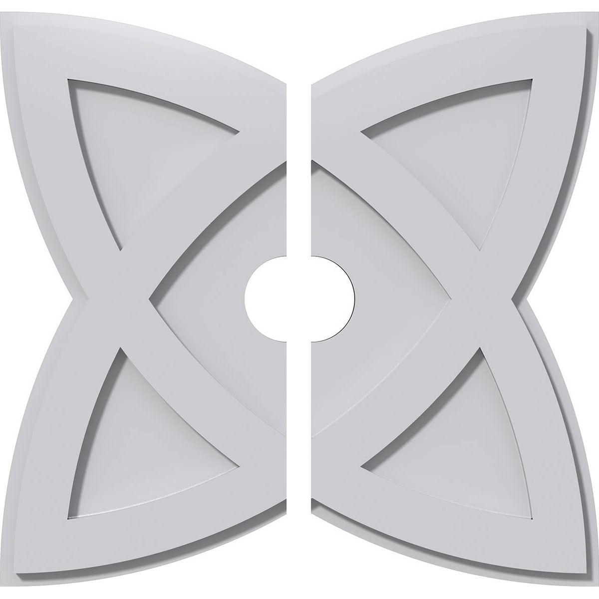 Ekena Millwork CMP20CM2-03000 Cosmo 20-in W x 20-in L Contemporary White PVC Split Ceiling Medallion