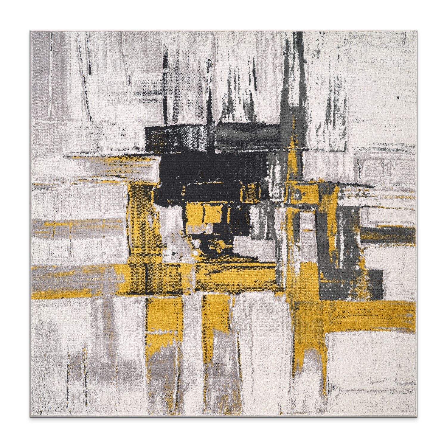 World Rug Gallery 950GOLD6SQ Arizona 6 x 6 (ft) Loomed Polypropylene Gold Square Indoor Abstract Area rug