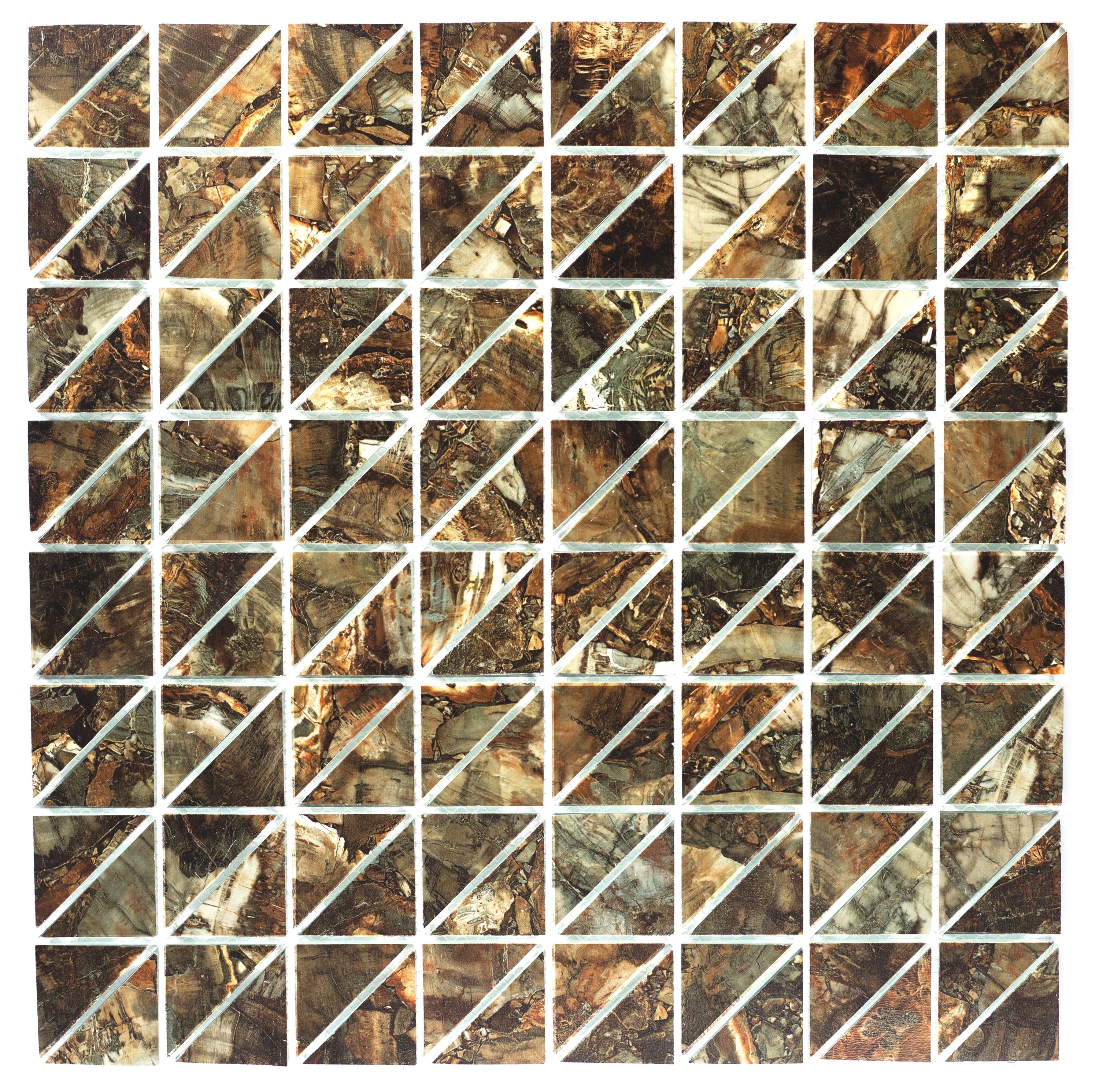 Abolos LWSMSCTSQ-AS Musico Brown 12-in x 12-in Multi-finish Glass Stone look Mosaic Wall Tile ( 10.8-sq ft Carton )