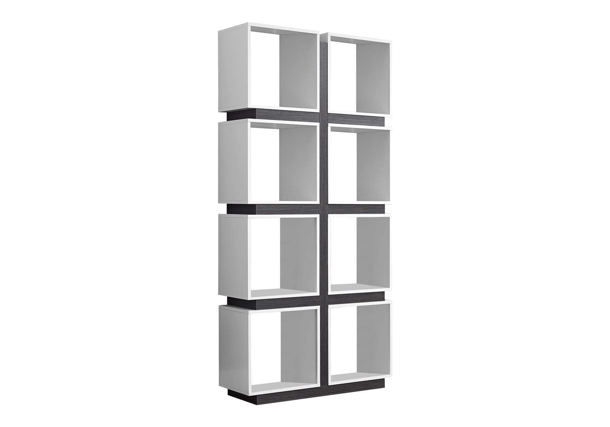 LOVMOR Bookshelf Bookcase Etagere 5 Tier 71in h Office Bedroom Grey And White Laminate Contemporary Modern