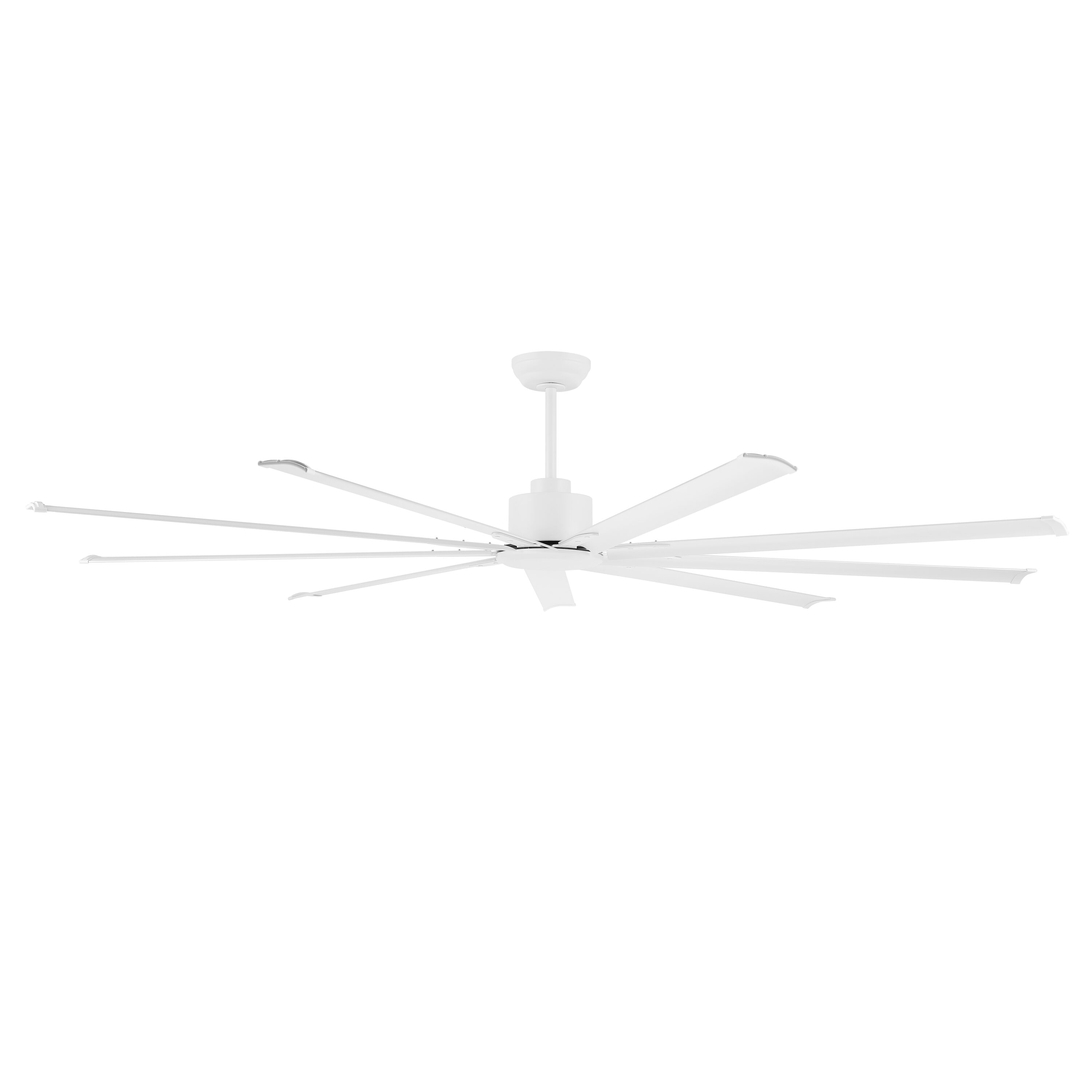 MLIAN WBCF-BS324-WH 96-in Integrated LED white with white Blades Ceiling Fan Without Light - Remote Included ( 9 -Blade )