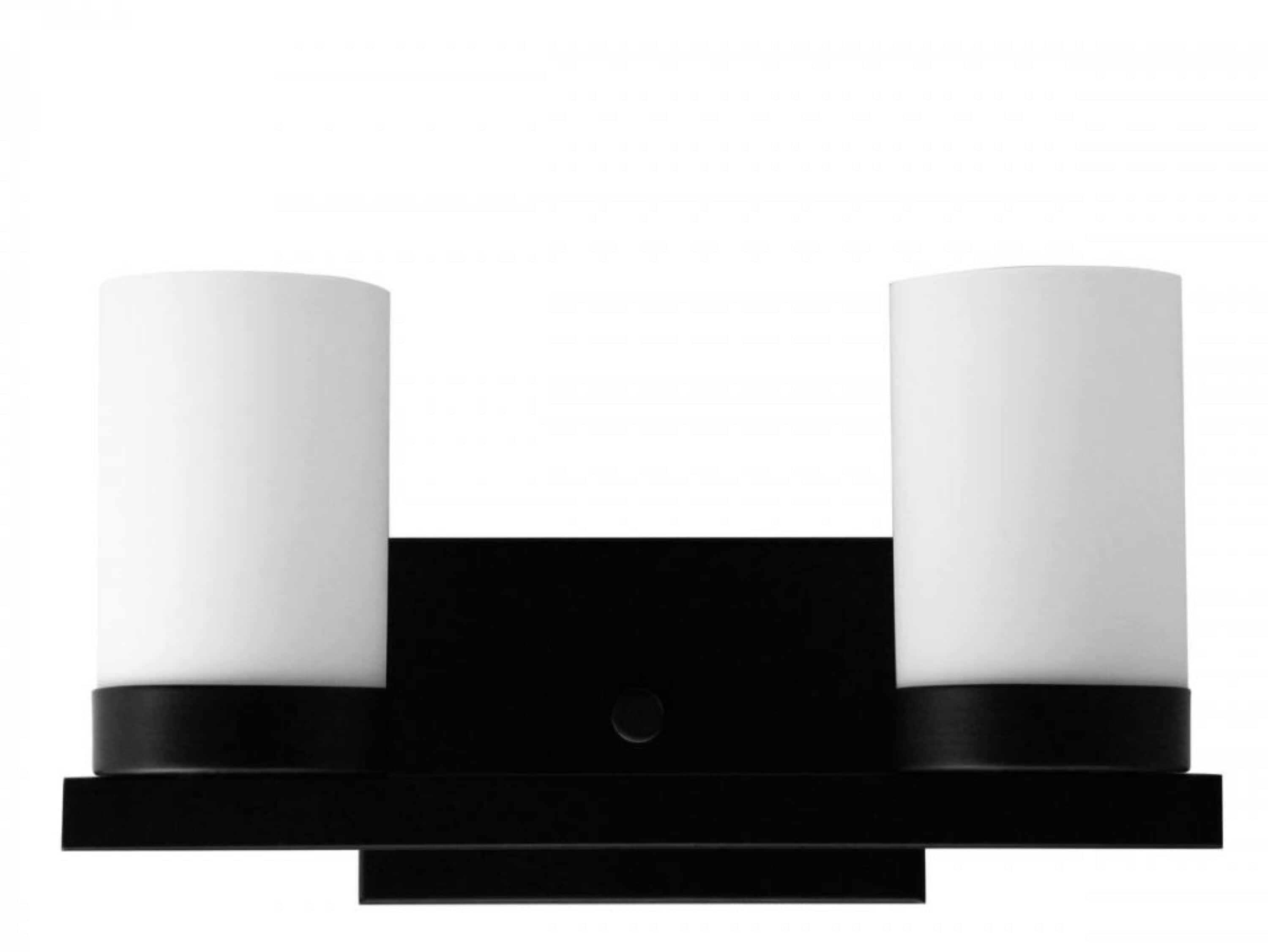 Whitfield Lighting VL429-2BK 14-in 2-Light Black LED Transitional Vanity Light
