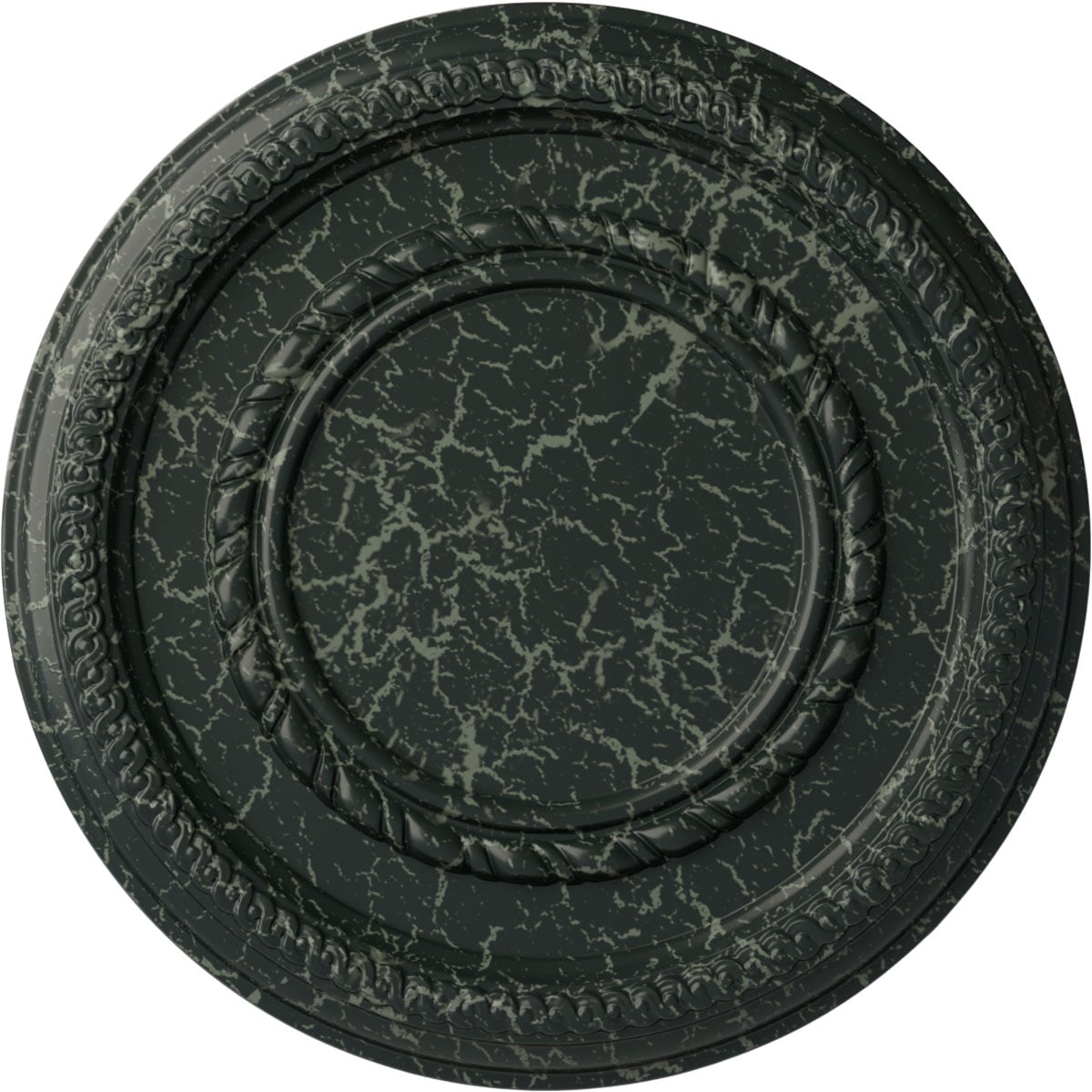 Ekena Millwork CM12FEPTC Federal Roped Small 12.5-in W x 12.5-in L Painted Turtle Crackle Polyurethane Whole Ceiling Medallion